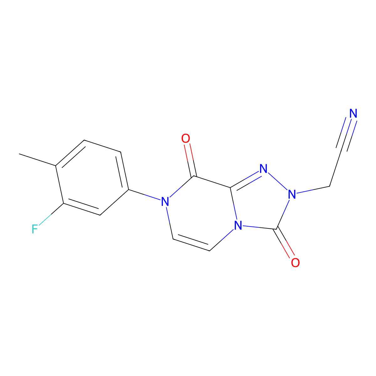 2-[7-(3-fluoro-4-methylphenyl)-3,8-dioxo-2H,3H,7H,8H-[1,2,4]triazolo[4,3-a]pyrazin-2-yl]acetonitrile molecular structure, CAS 3030841-43-8