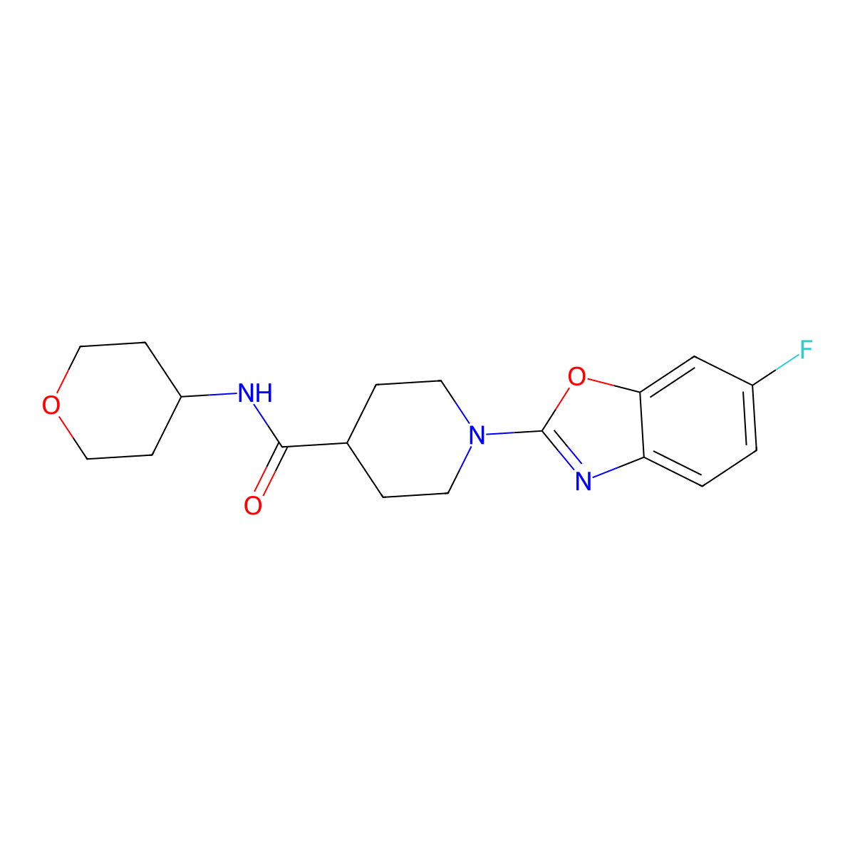 1-(6-fluoro-1,3-benzoxazol-2-yl)-N-(oxan-4-yl)piperidine-4-carboxamide molecular structure, CAS 3030841-48-3