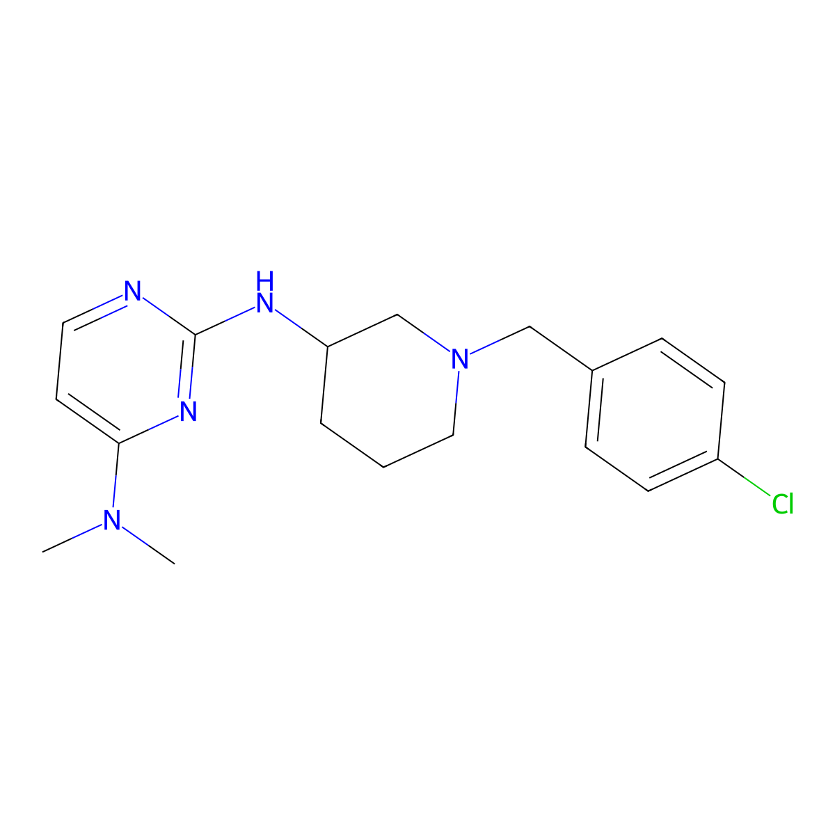 N2-{1-[(4-chlorophenyl)methyl]piperidin-3-yl}-N4,N4-dimethylpyrimidine-2,4-diamine molecular structure, CAS 3030841-58-5