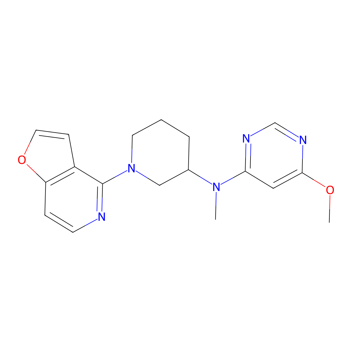 N-(1-{furo[3,2-c]pyridin-4-yl}piperidin-3-yl)-6-methoxy-N-methylpyrimidin-4-amine molecular structure, CAS 3030841-70-1