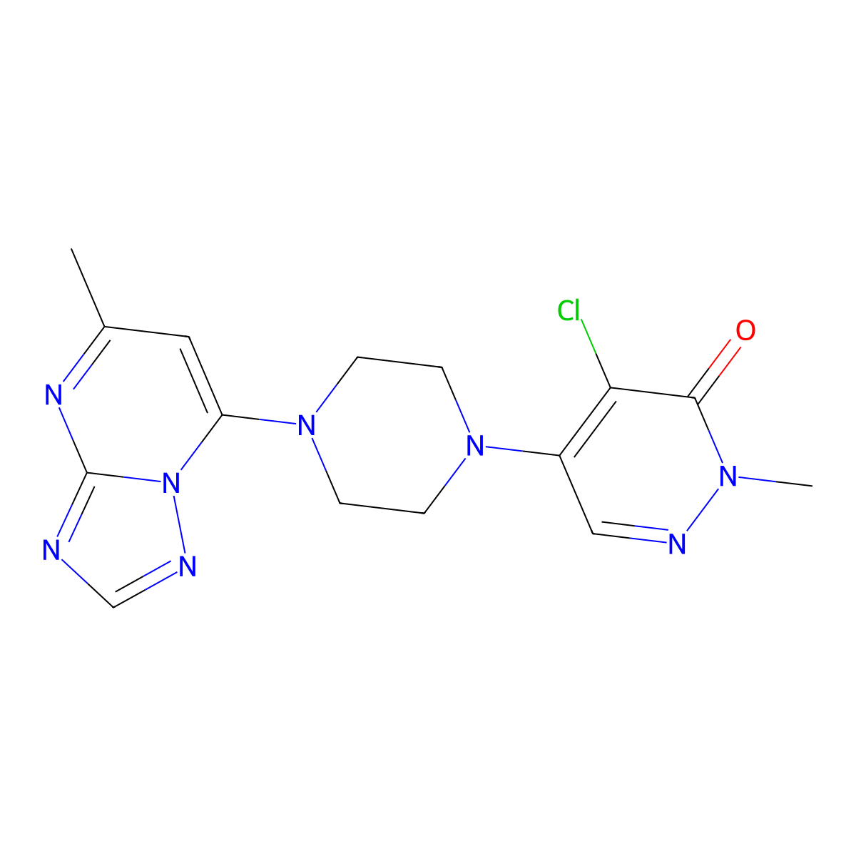 4-Chloro-2-methyl-5-(4-{5-methyl-[1,2,4]triazolo[1,5-a]pyrimidin-7-yl}piperazin-1-yl)-2,3-dihydropyridazin-3-one molecular structure, CAS 3030842-39-5