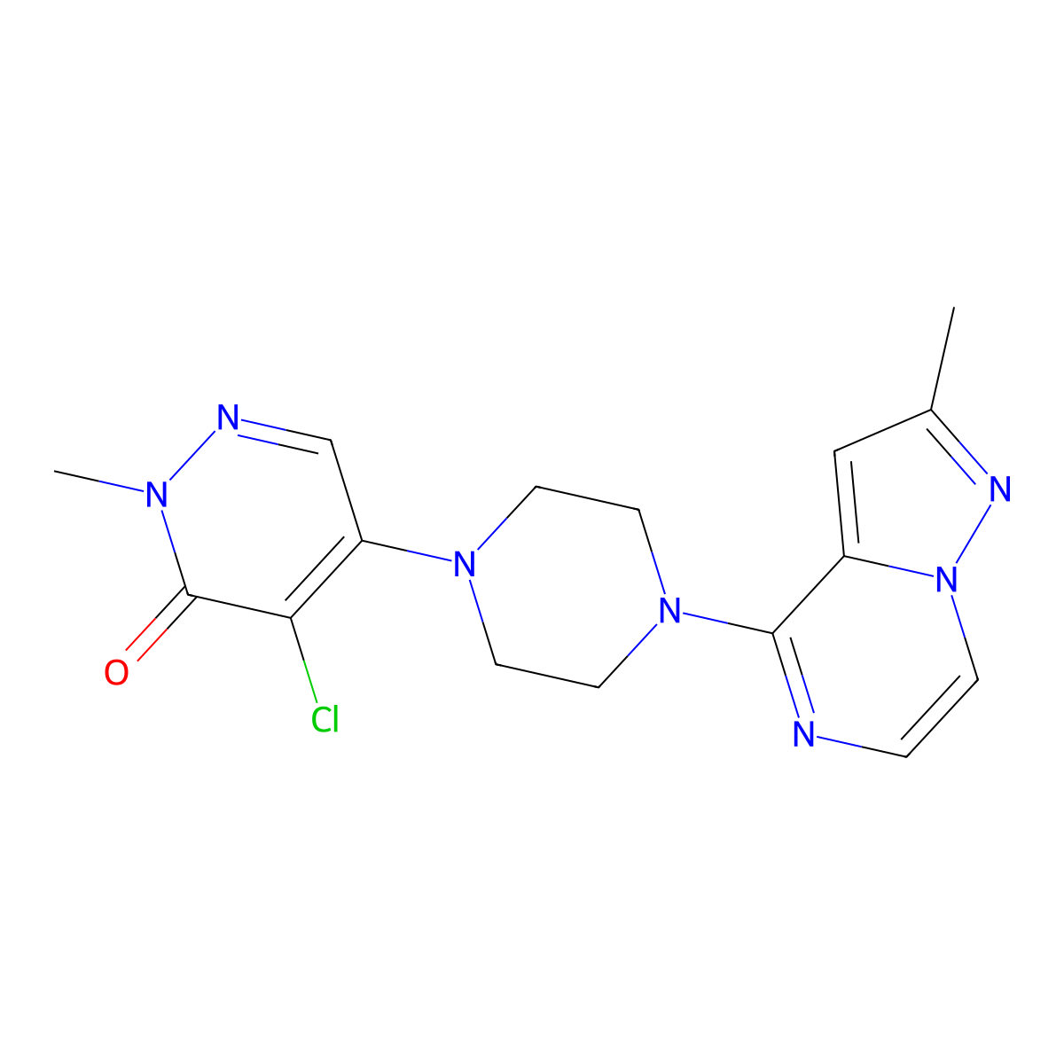 4-Chloro-2-methyl-5-(4-{2-methylpyrazolo[1,5-a]pyrazin-4-yl}piperazin-1-yl)-2,3-dihydropyridazin-3-one molecular structure, CAS 3030842-41-9