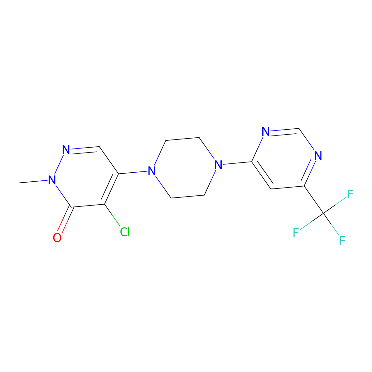 4-Chloro-2-methyl-5-{4-[6-(trifluoromethyl)pyrimidin-4-yl]piperazin-1-yl}-2,3-dihydropyridazin-3-one molecular structure, CAS 3030842-42-0