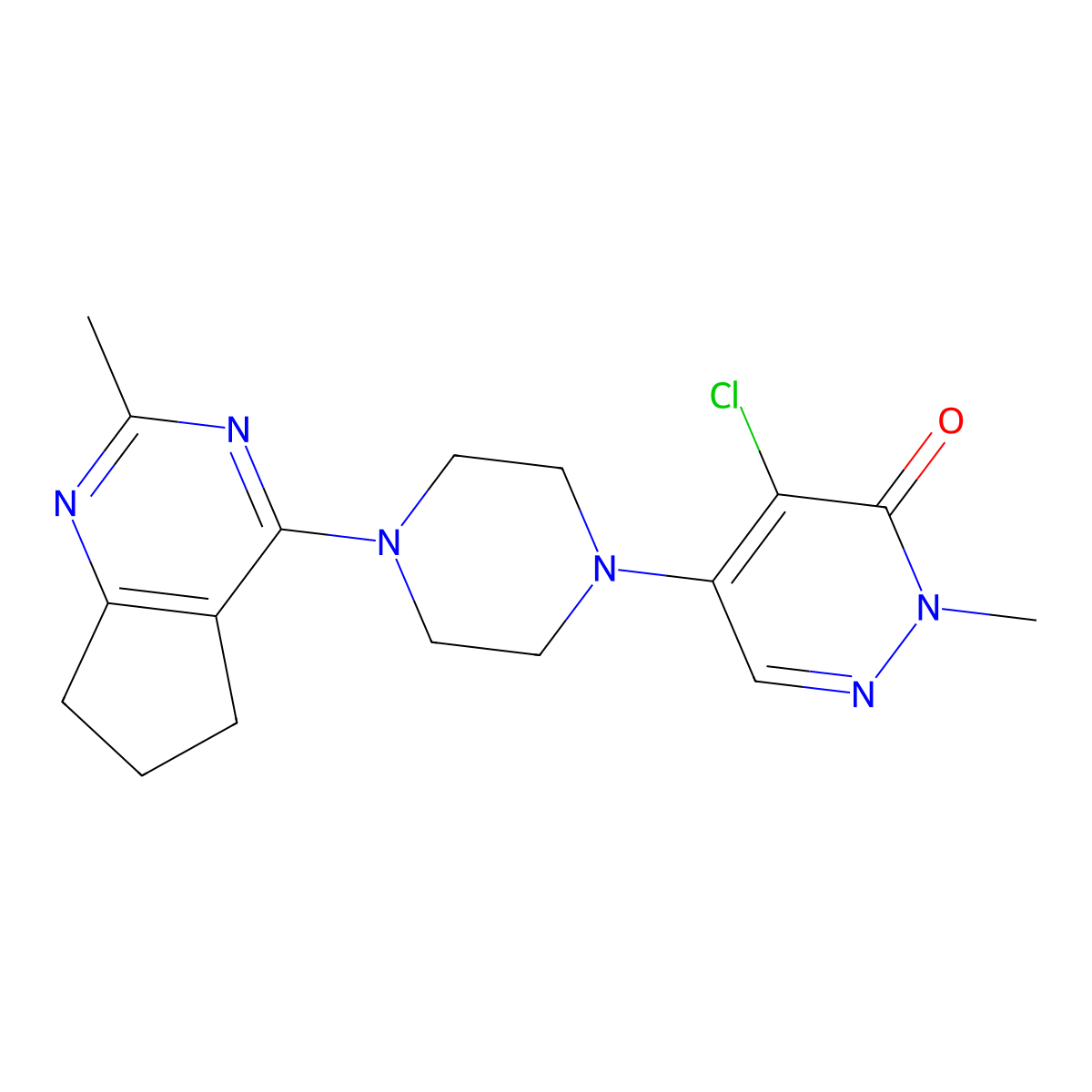 4-chloro-2-methyl-5-(4-{2-methyl-5H,6H,7H-cyclopenta[d]pyrimidin-4-yl}piperazin-1-yl)-2,3-dihydropyridazin-3-one molecular structure, CAS 3030842-51-1