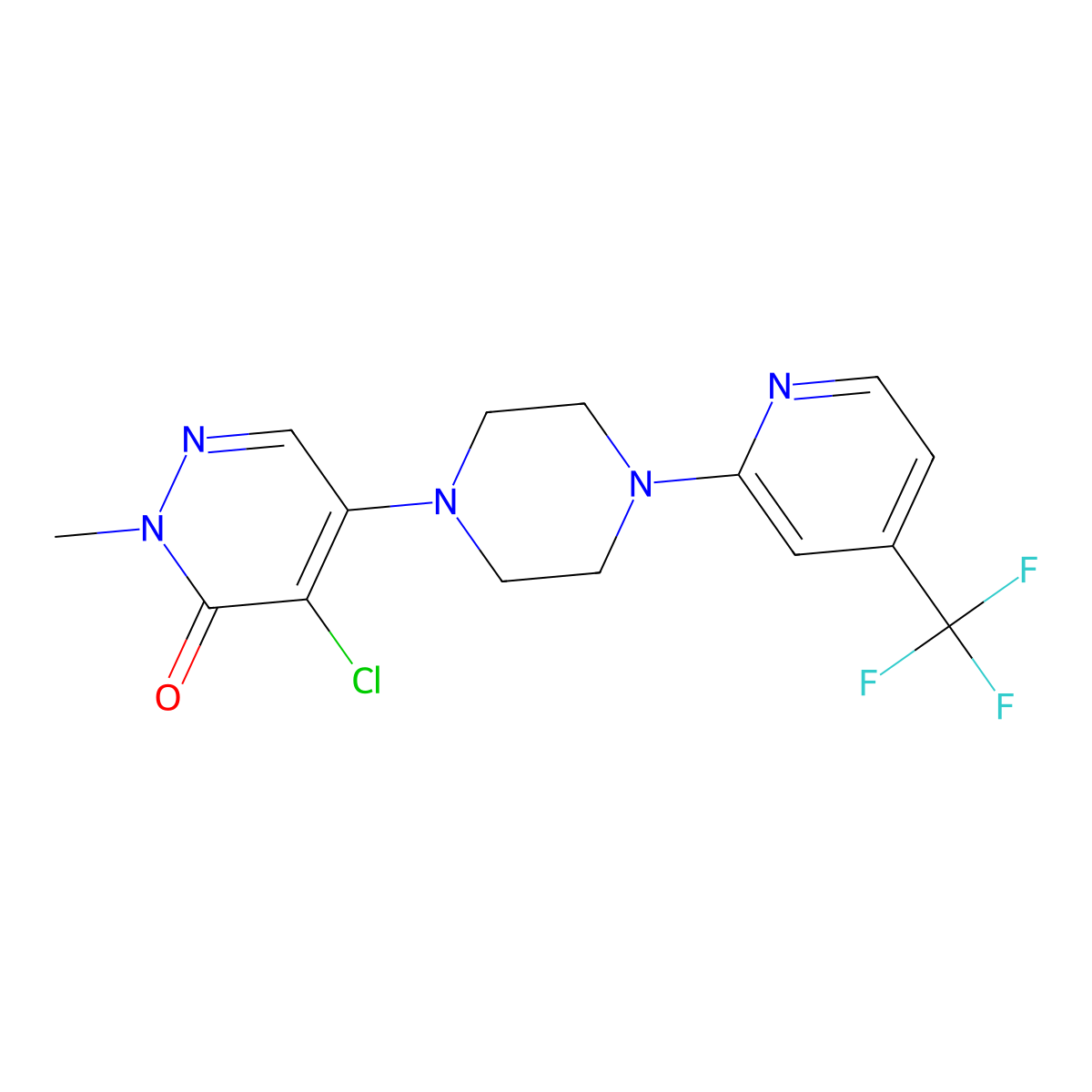 4-Chloro-2-methyl-5-{4-[4-(trifluoromethyl)pyridin-2-yl]piperazin-1-yl}-2,3-dihydropyridazin-3-one molecular structure, CAS 3030842-57-7