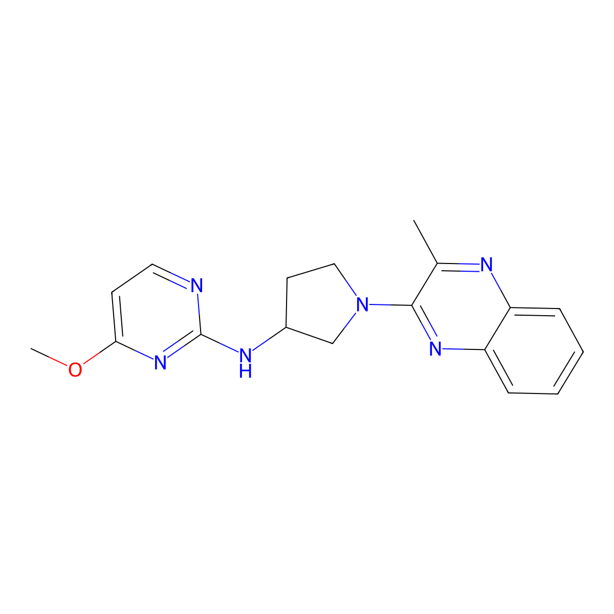 4-methoxy-N-[1-(3-methylquinoxalin-2-yl)pyrrolidin-3-yl]pyrimidin-2-amine molecular structure, CAS 3030842-66-8