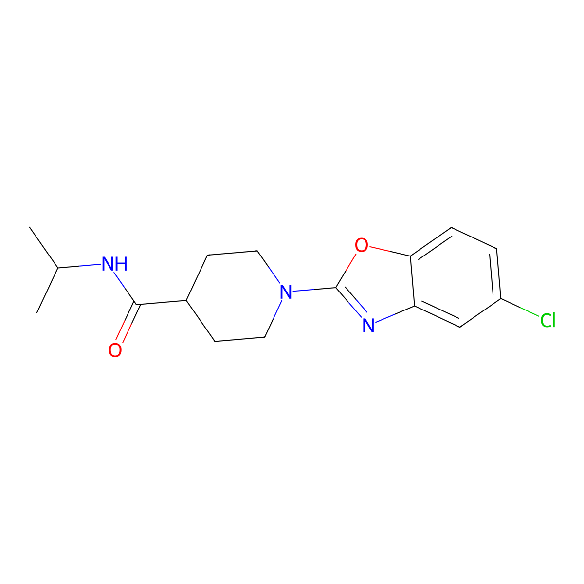 1-(5-chloro-1,3-benzoxazol-2-yl)-N-(propan-2-yl)piperidine-4-carboxamide molecular structure, CAS 3030842-67-9