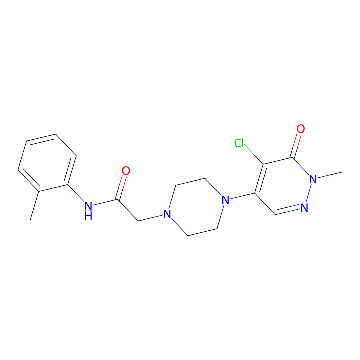 2-[4-(5-chloro-1-methyl-6-oxo-1,6-dihydropyridazin-4-yl)piperazin-1-yl]-N-(2-methylphenyl)acetamide molecular structure, CAS 3030842-69-1