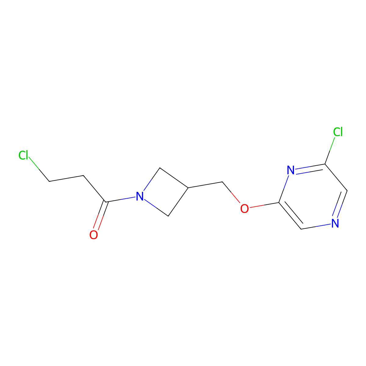 3-Chloro-1-(3-{[(6-chloropyrazin-2-yl)oxy]methyl}azetidin-1-yl)propan-1-one molecular structure, CAS 3030842-74-8