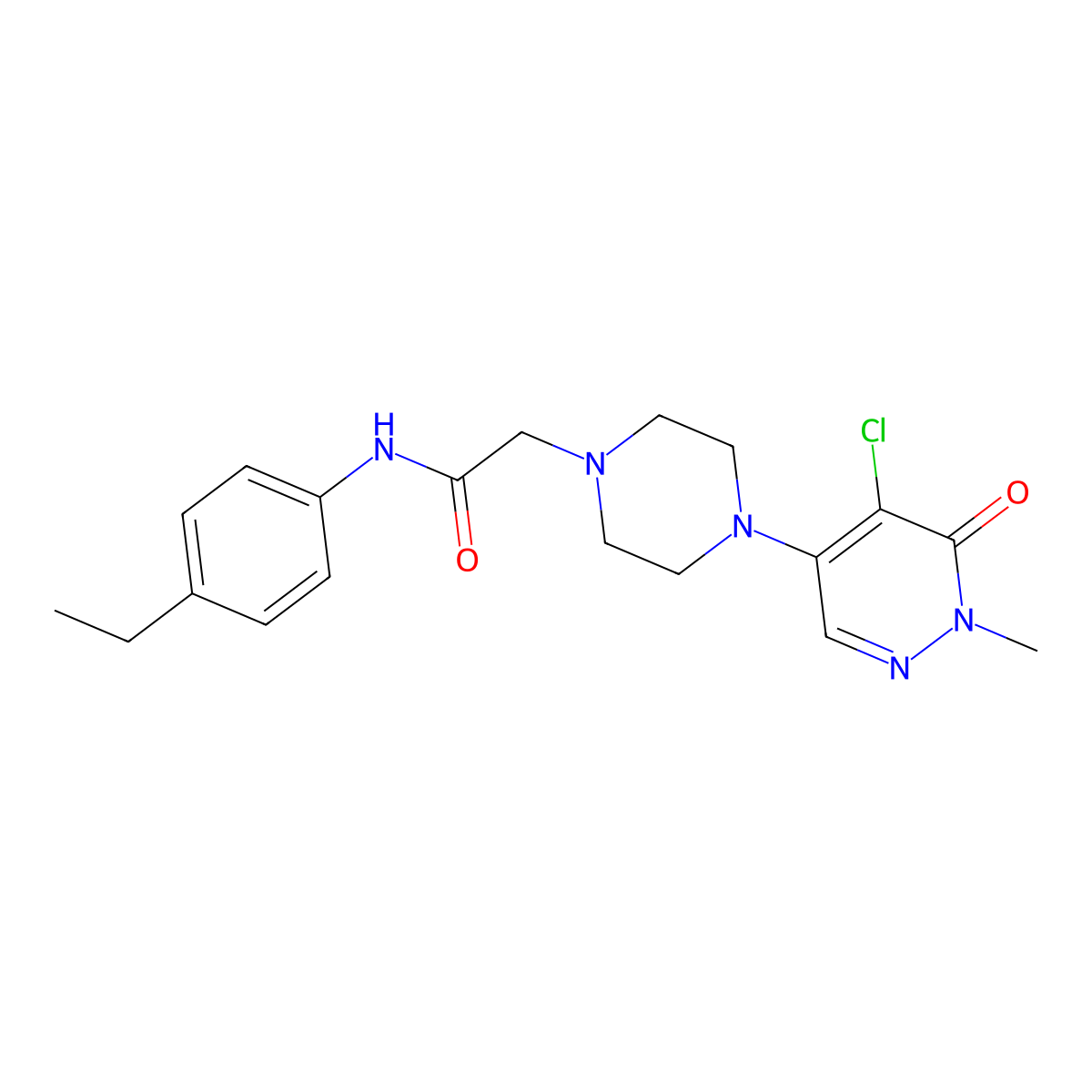 2-[4-(5-chloro-1-methyl-6-oxo-1,6-dihydropyridazin-4-yl)piperazin-1-yl]-N-(4-ethylphenyl)acetamide molecular structure, CAS 3030842-76-0