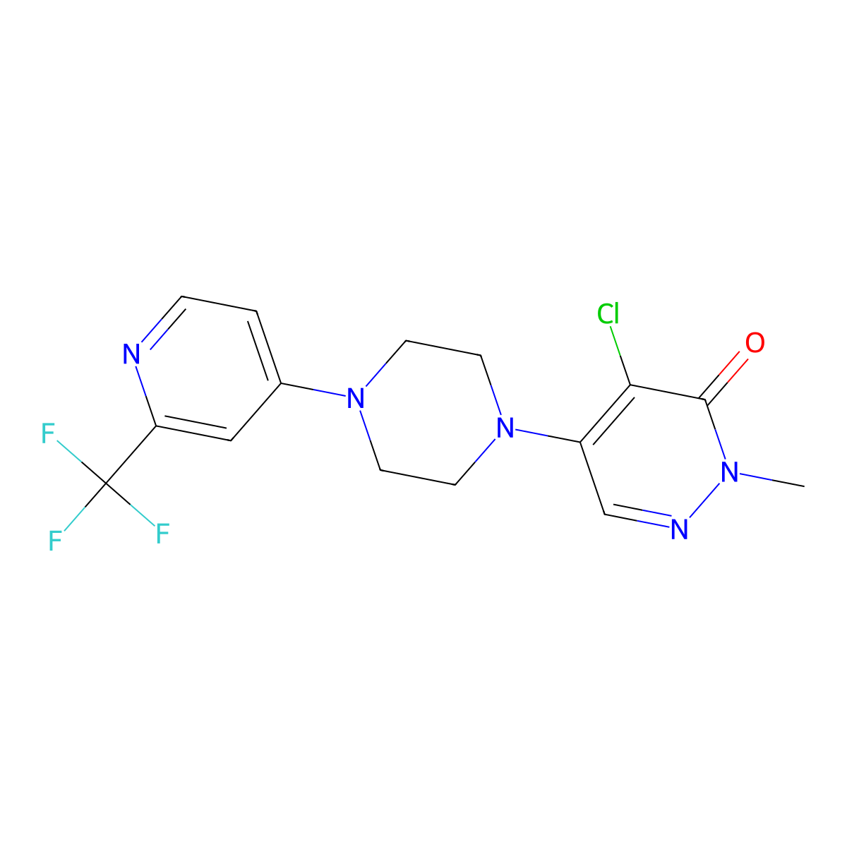 4-Chloro-2-methyl-5-{4-[2-(trifluoromethyl)pyridin-4-yl]piperazin-1-yl}-2,3-dihydropyridazin-3-one molecular structure, CAS 3030843-06-9