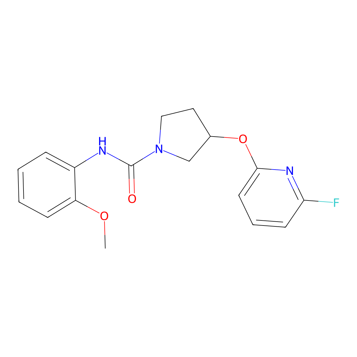 3-[(6-fluoropyridin-2-yl)oxy]-N-(2-methoxyphenyl)pyrrolidine-1-carboxamide molecular structure, CAS 3030843-09-2