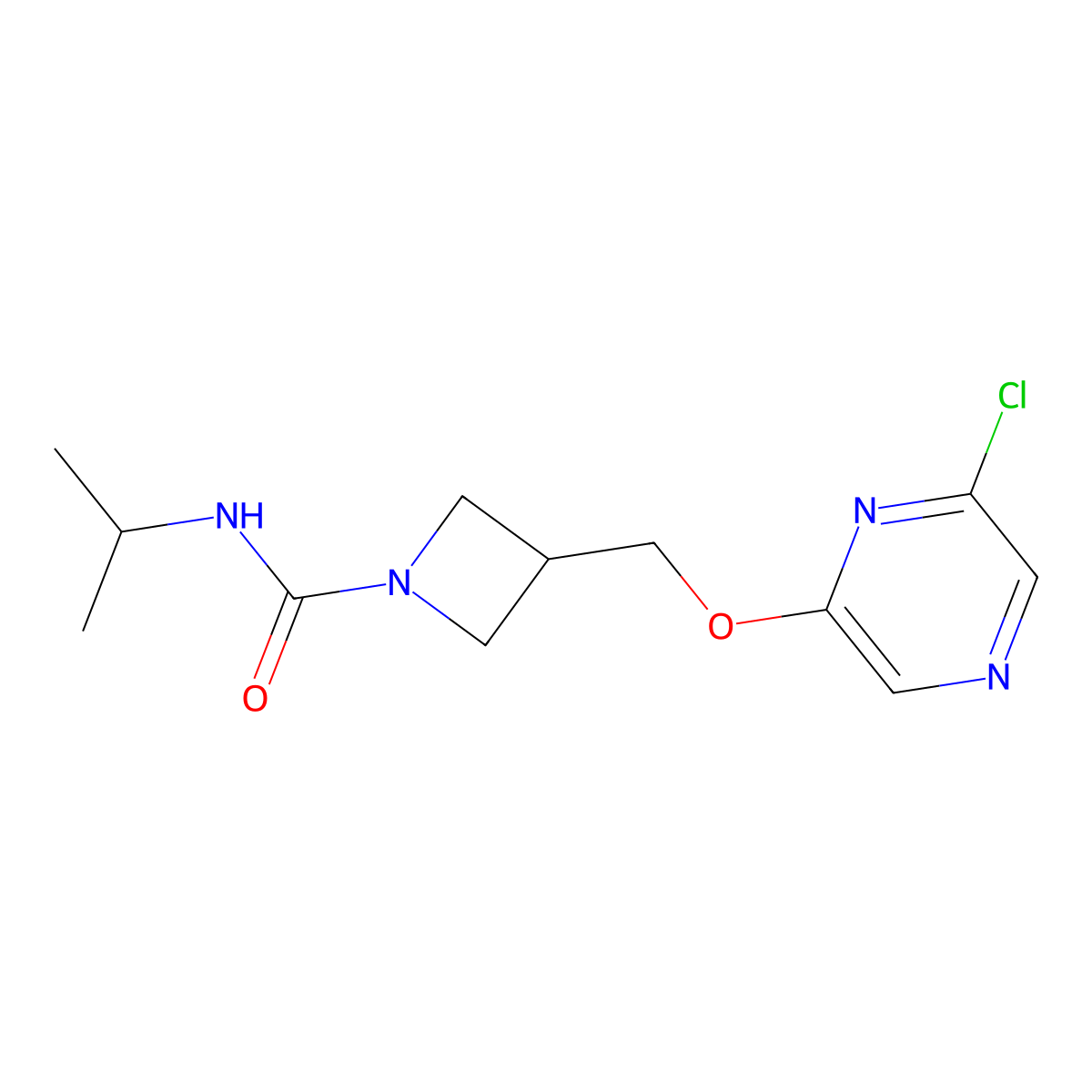 3-{[(6-chloropyrazin-2-yl)oxy]methyl}-N-(propan-2-yl)azetidine-1-carboxamide molecular structure, CAS 3030843-12-7
