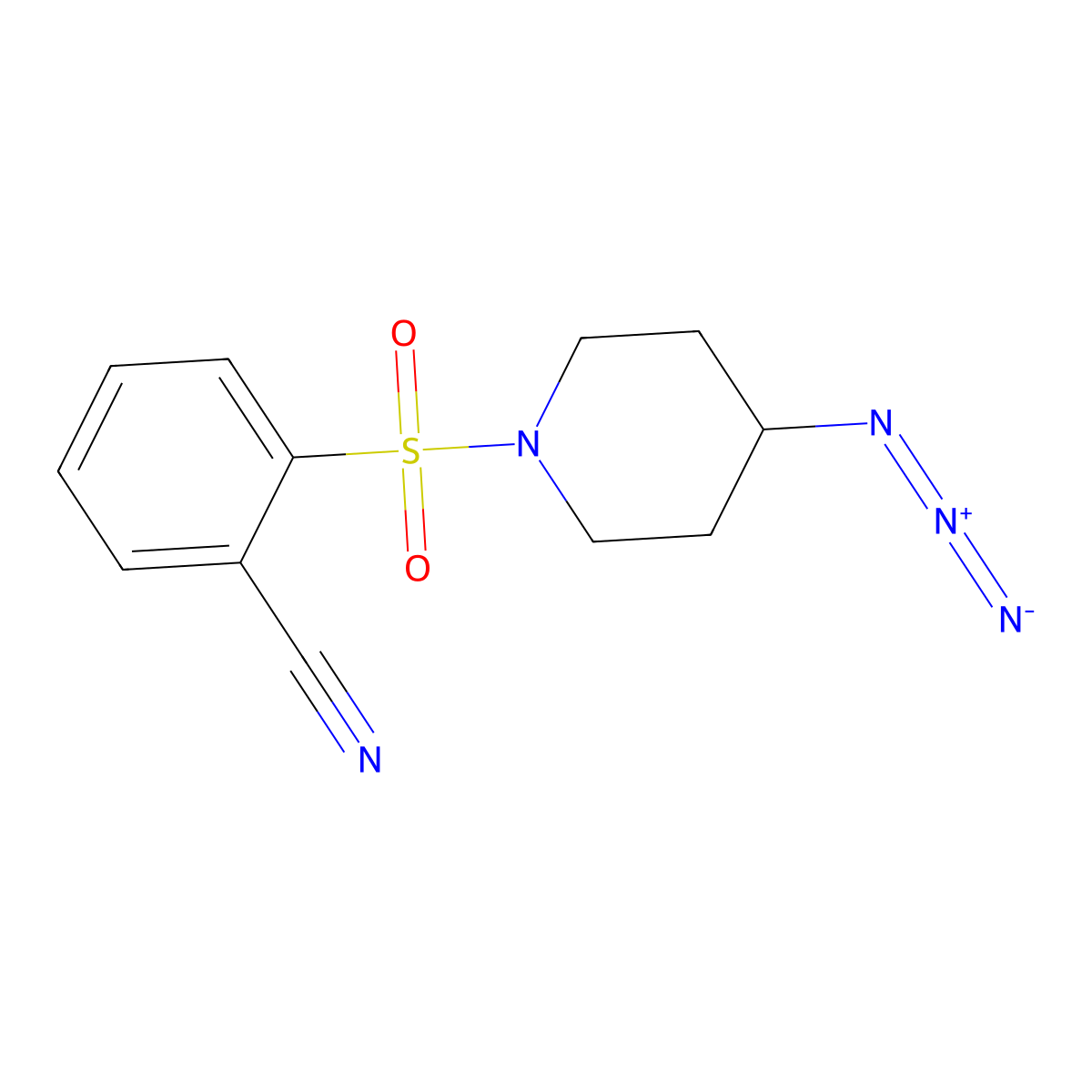 2-[(4-Azidopiperidin-1-yl)sulfonyl]benzonitrile molecular structure, CAS 3030843-28-5