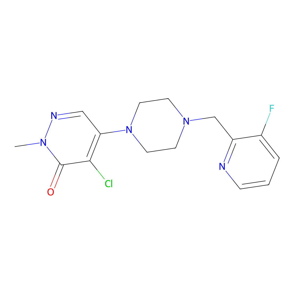 4-Chloro-5-{4-[(3-fluoropyridin-2-yl)methyl]piperazin-1-yl}-2-methyl-2,3-dihydropyridazin-3-one molecular structure, CAS 3030843-37-6