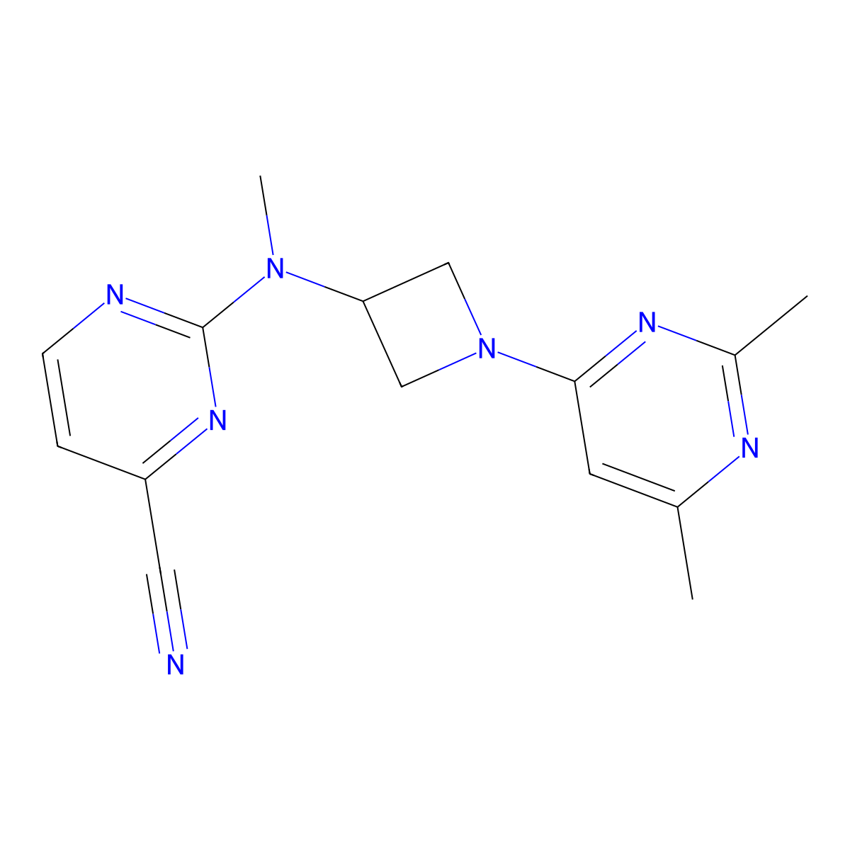 2-{[1-(2,6-Dimethylpyrimidin-4-yl)azetidin-3-yl](methyl)amino}pyrimidine-4-carbonitrile molecular structure, CAS 3030843-41-2