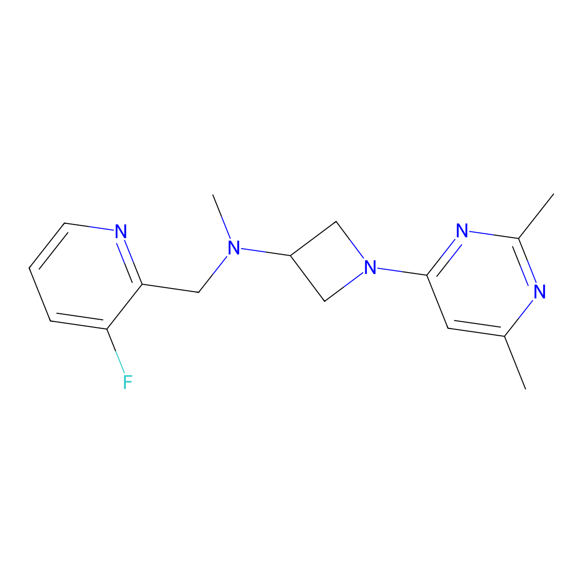 1-(2,6-dimethylpyrimidin-4-yl)-N-[(3-fluoropyridin-2-yl)methyl]-N-methylazetidin-3-amine molecular structure, CAS 3030843-50-3