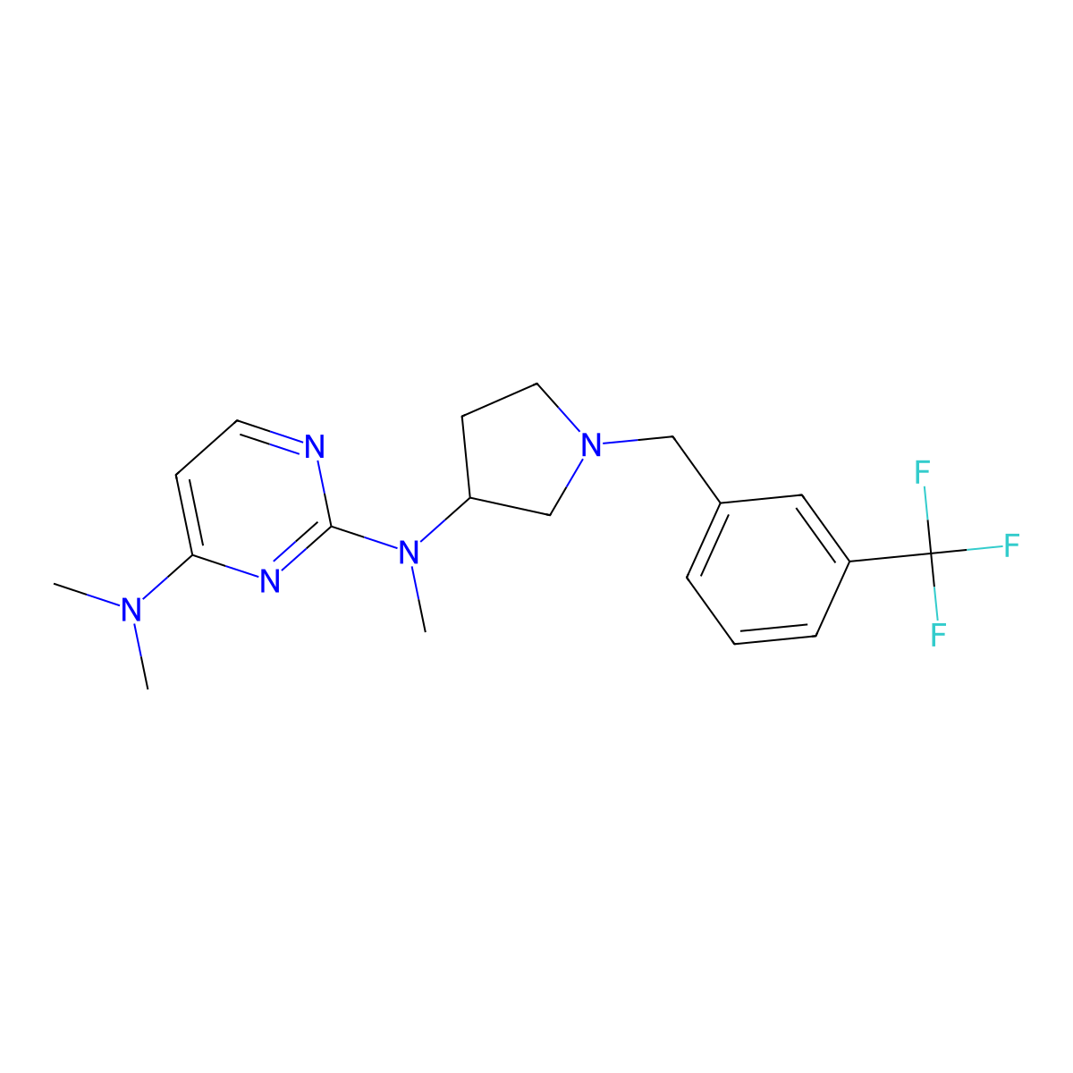 N-{1-[(4-bromo-2-fluorophenyl)methyl]piperidin-4-yl}-2-cyclopropylpyrimidin-4-amine molecular structure, CAS 3030844-04-0