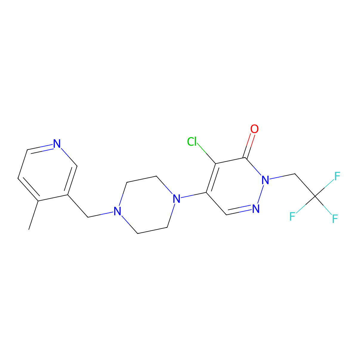 4-Chloro-5-{4-[(4-methylpyridin-3-yl)methyl]piperazin-1-yl}-2-(2,2,2-trifluoroethyl)-2,3-dihydropyridazin-3-one molecular structure, CAS 3030844-16-4
