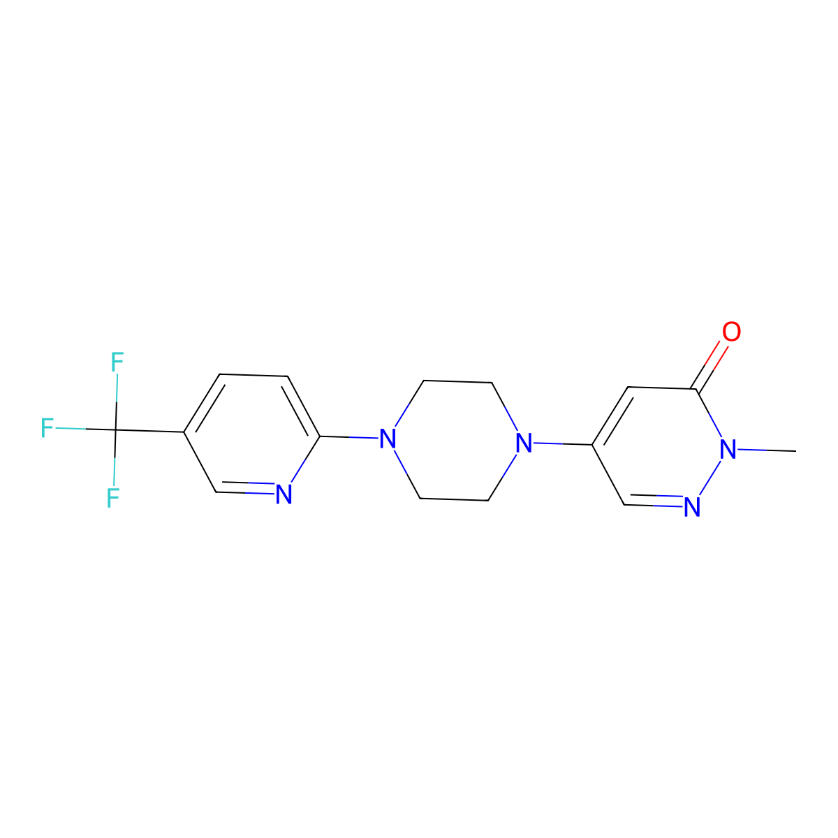 2-Methyl-5-{4-[5-(trifluoromethyl)pyridin-2-yl]piperazin-1-yl}-2,3-dihydropyridazin-3-one molecular structure, CAS 3030844-18-6