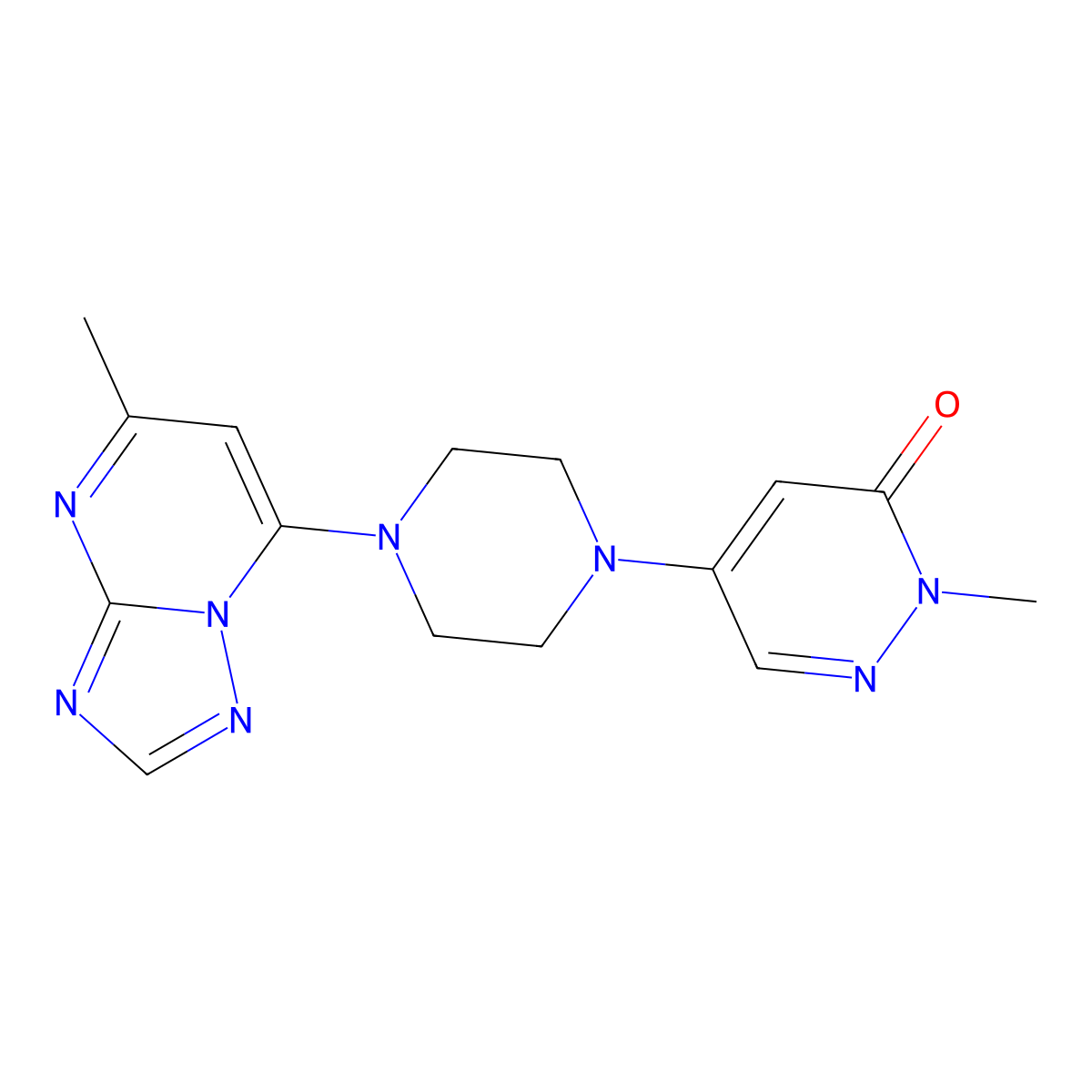 2-Methyl-5-(4-{5-methyl-[1,2,4]triazolo[1,5-a]pyrimidin-7-yl}piperazin-1-yl)-2,3-dihydropyridazin-3-one molecular structure, CAS 3030844-26-6