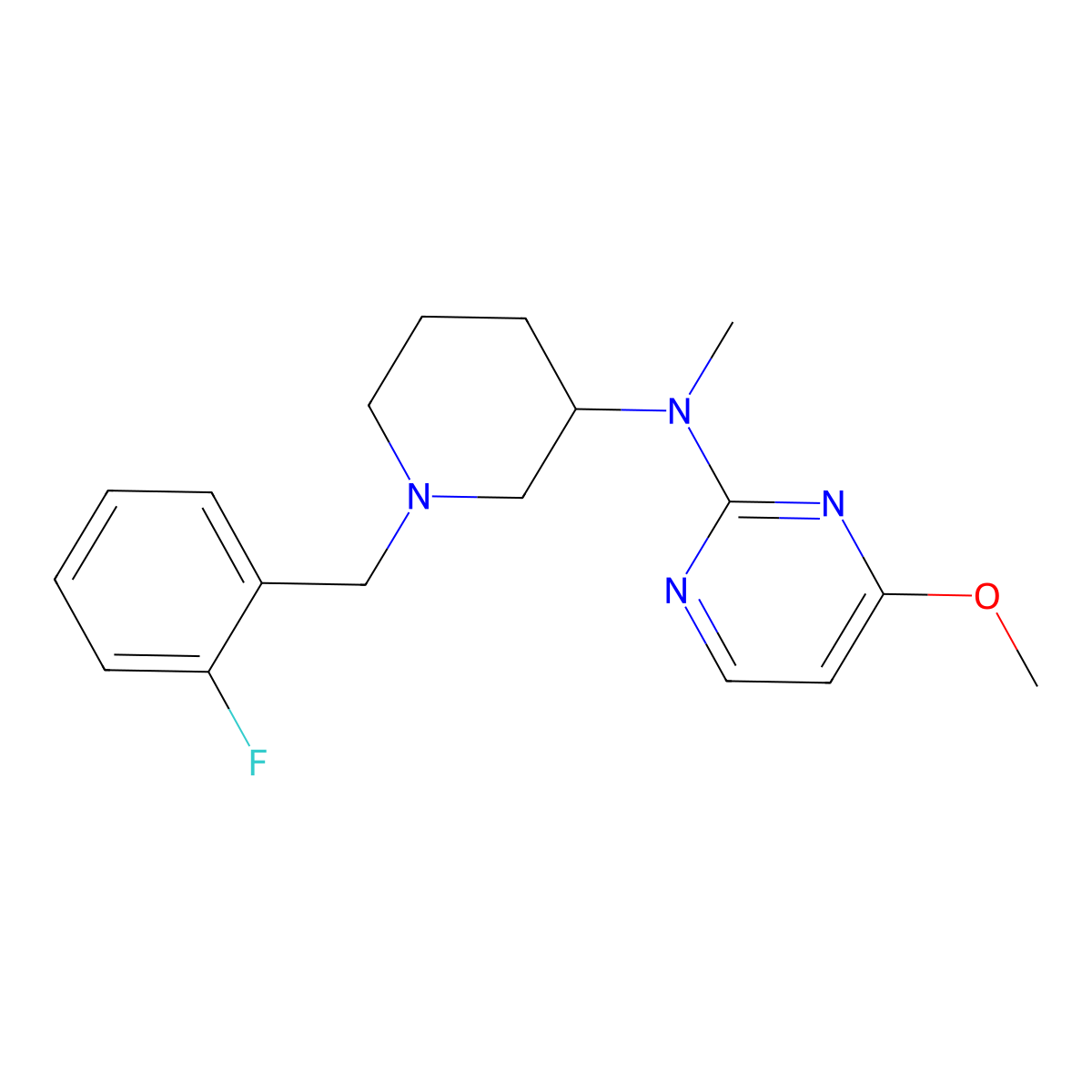 N-{1-[(2-fluorophenyl)methyl]piperidin-3-yl}-4-methoxy-N-methylpyrimidin-2-amine molecular structure, CAS 3030844-40-4