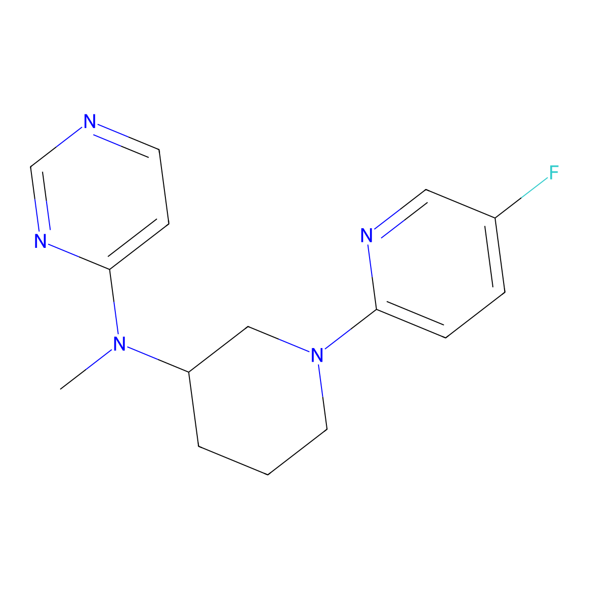 N-[1-(5-fluoropyridin-2-yl)piperidin-3-yl]-N-methylpyrimidin-4-amine molecular structure, CAS 3030844-50-6
