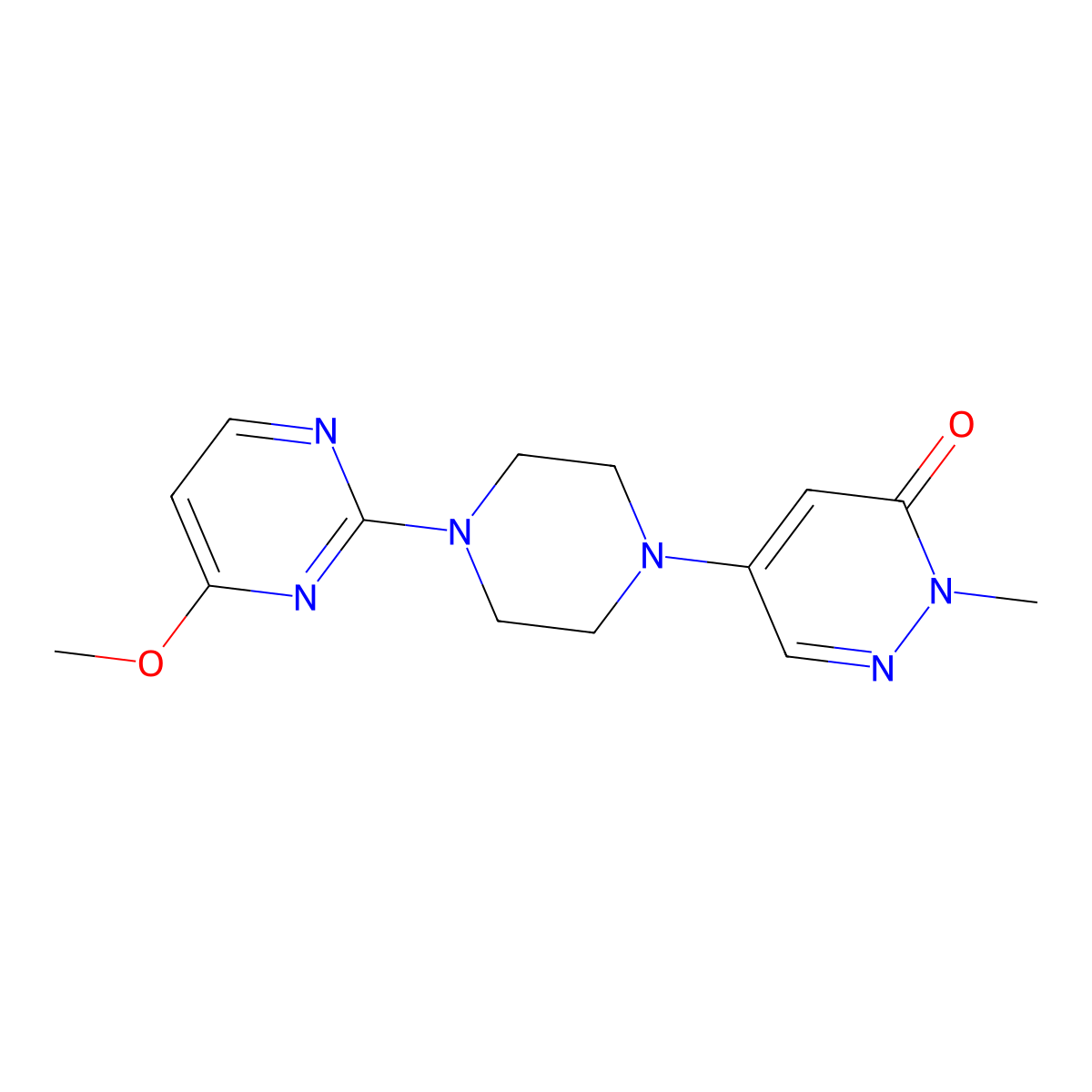 5-[4-(4-Methoxypyrimidin-2-yl)piperazin-1-yl]-2-methyl-2,3-dihydropyridazin-3-one molecular structure, CAS 3030844-59-5