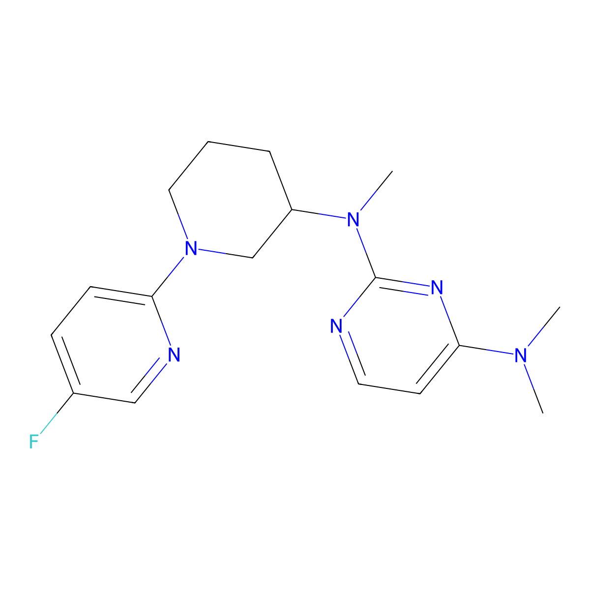 N2-[1-(5-fluoropyridin-2-yl)piperidin-3-yl]-N2,N4,N4-trimethylpyrimidine-2,4-diamine molecular structure, CAS 3030844-61-9