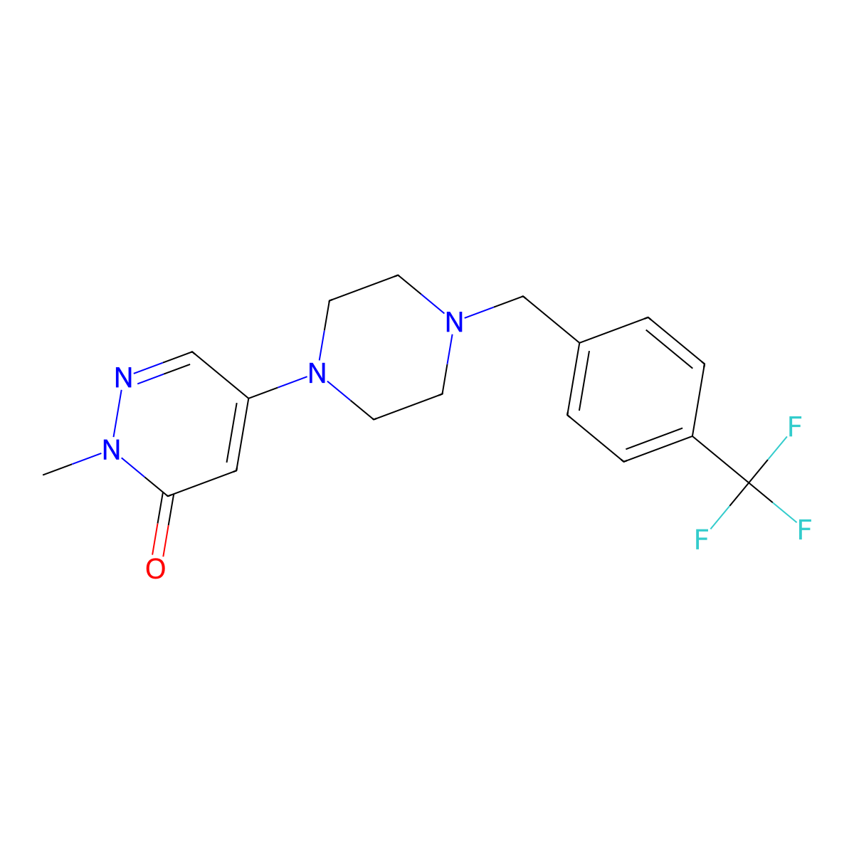 2-Methyl-5-(4-{[4-(trifluoromethyl)phenyl]methyl}piperazin-1-yl)-2,3-dihydropyridazin-3-one molecular structure, CAS 3030844-68-6