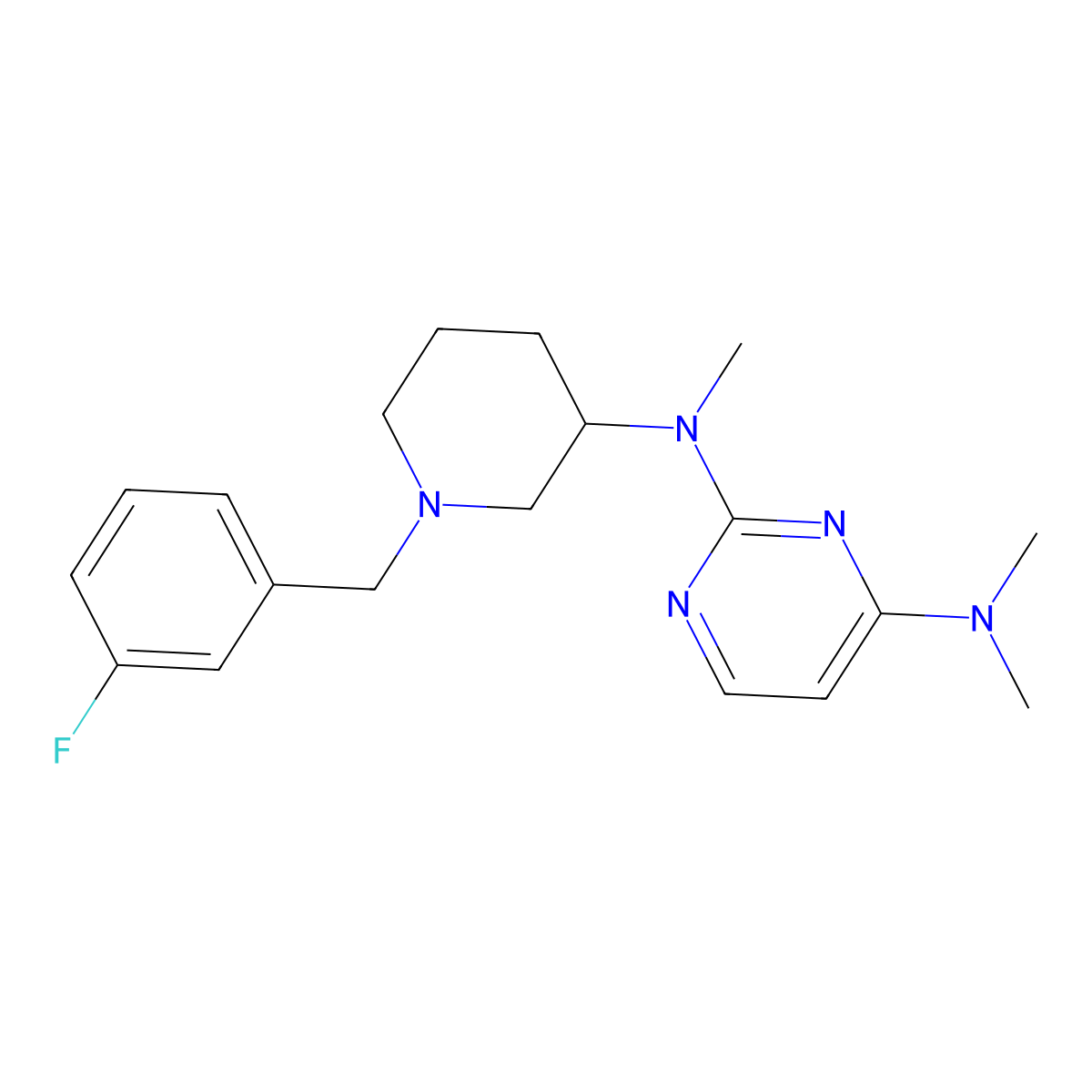N2-{1-[(3-fluorophenyl)methyl]piperidin-3-yl}-N2,N4,N4-trimethylpyrimidine-2,4-diamine molecular structure, CAS 3030844-72-2