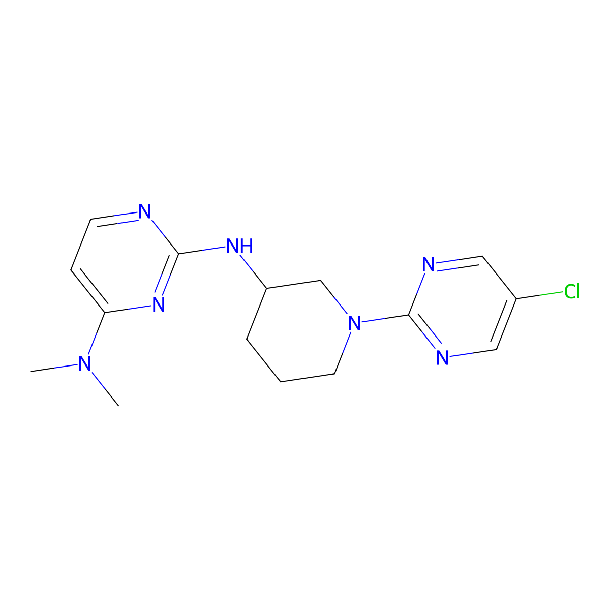 N2-[1-(5-chloropyrimidin-2-yl)piperidin-3-yl]-N4,N4-dimethylpyrimidine-2,4-diamine molecular structure, CAS 3030844-78-8