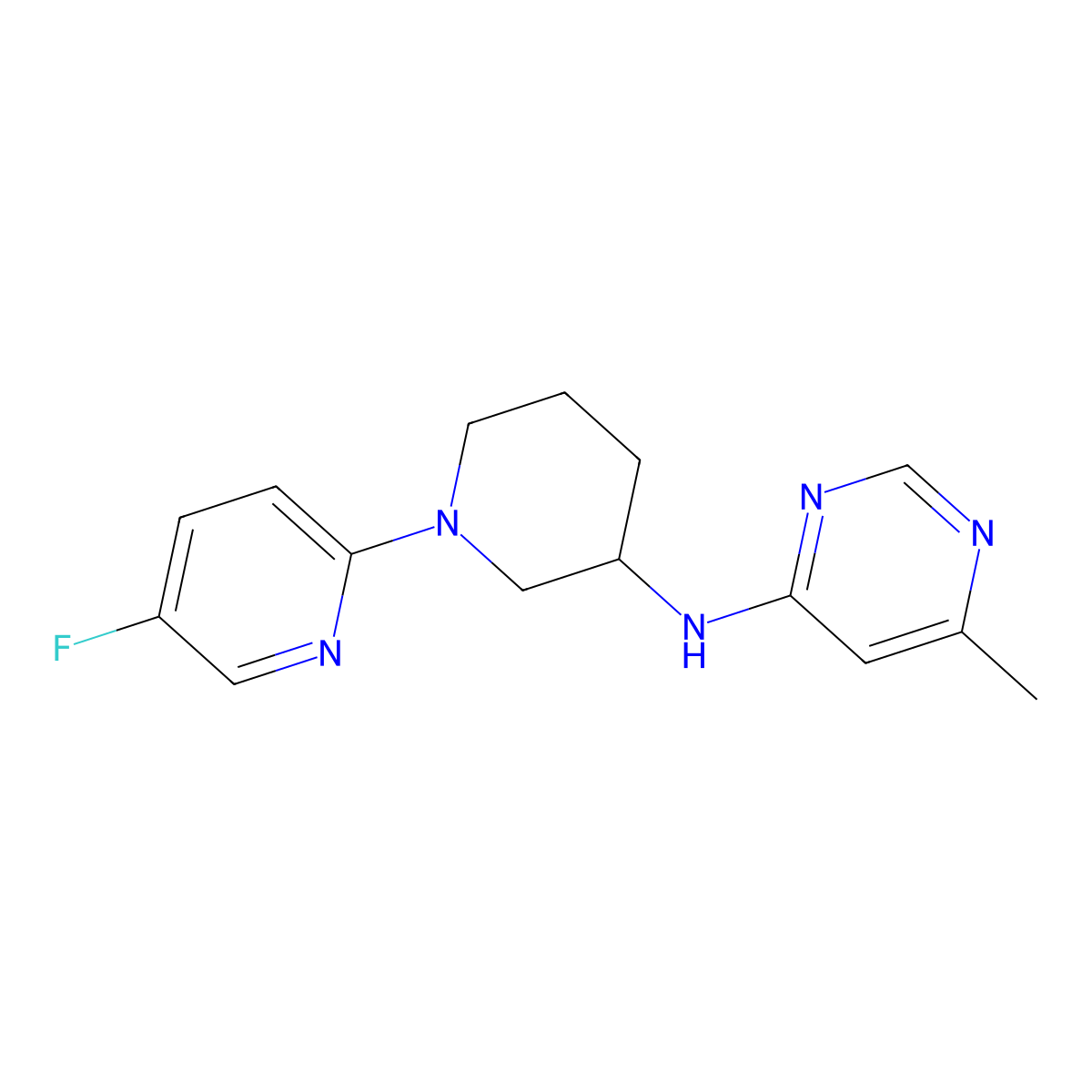 N-[1-(5-fluoropyridin-2-yl)piperidin-3-yl]-6-methylpyrimidin-4-amine molecular structure, CAS 3030844-88-0