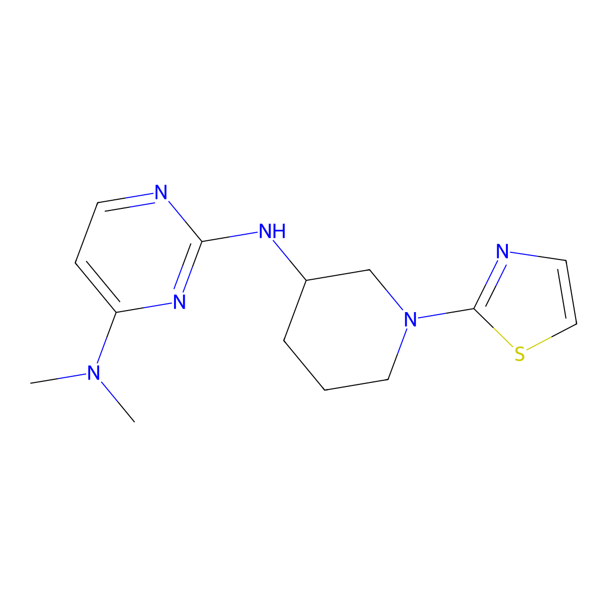 N4,N4-dimethyl-N2-[1-(1,3-thiazol-2-yl)piperidin-3-yl]pyrimidine-2,4-diamine molecular structure, CAS 3030844-89-1