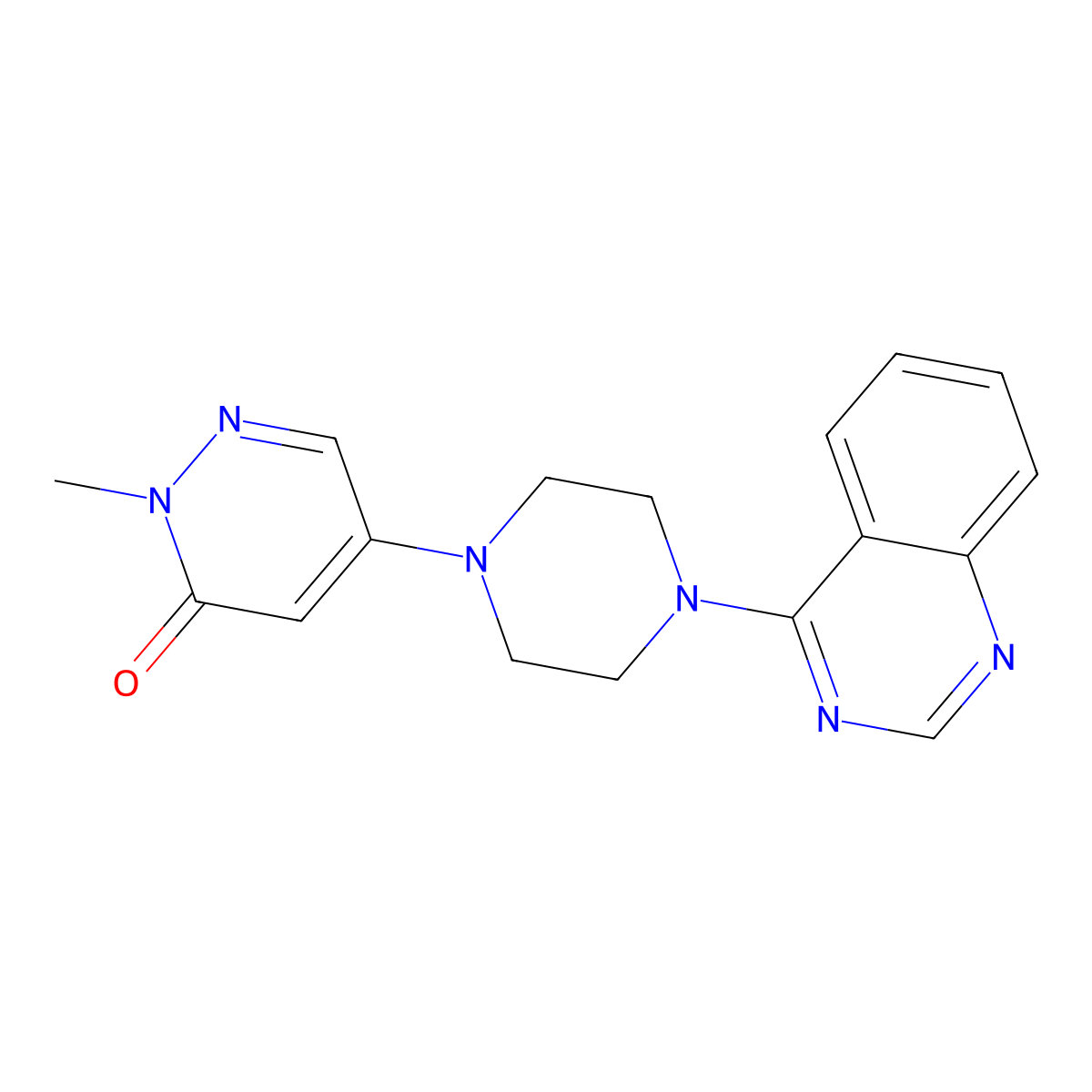 2-Methyl-5-[4-(quinazolin-4-yl)piperazin-1-yl]-2,3-dihydropyridazin-3-one molecular structure, CAS 3030844-92-6