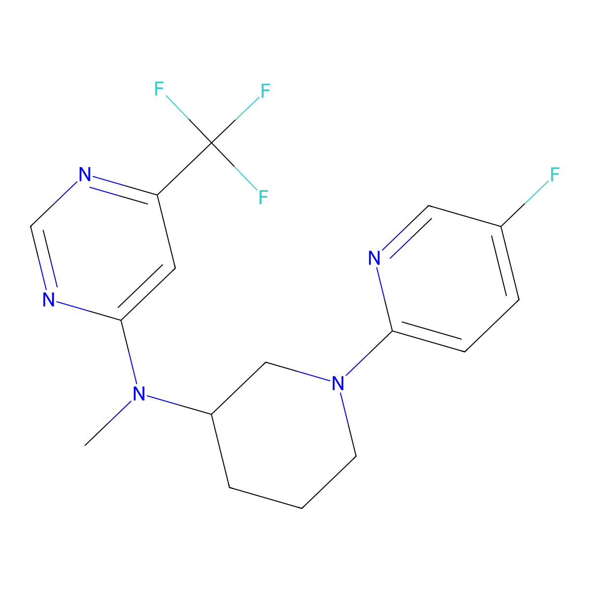 N-[1-(5-fluoropyridin-2-yl)piperidin-3-yl]-N-methyl-6-(trifluoromethyl)pyrimidin-4-amine molecular structure, CAS 3030844-97-1