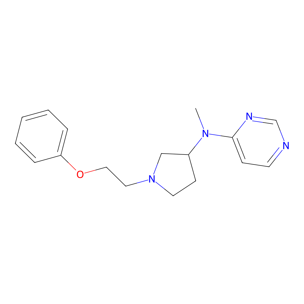 N-methyl-N-[1-(2-phenoxyethyl)pyrrolidin-3-yl]pyrimidin-4-amine molecular structure, CAS 3030845-16-7