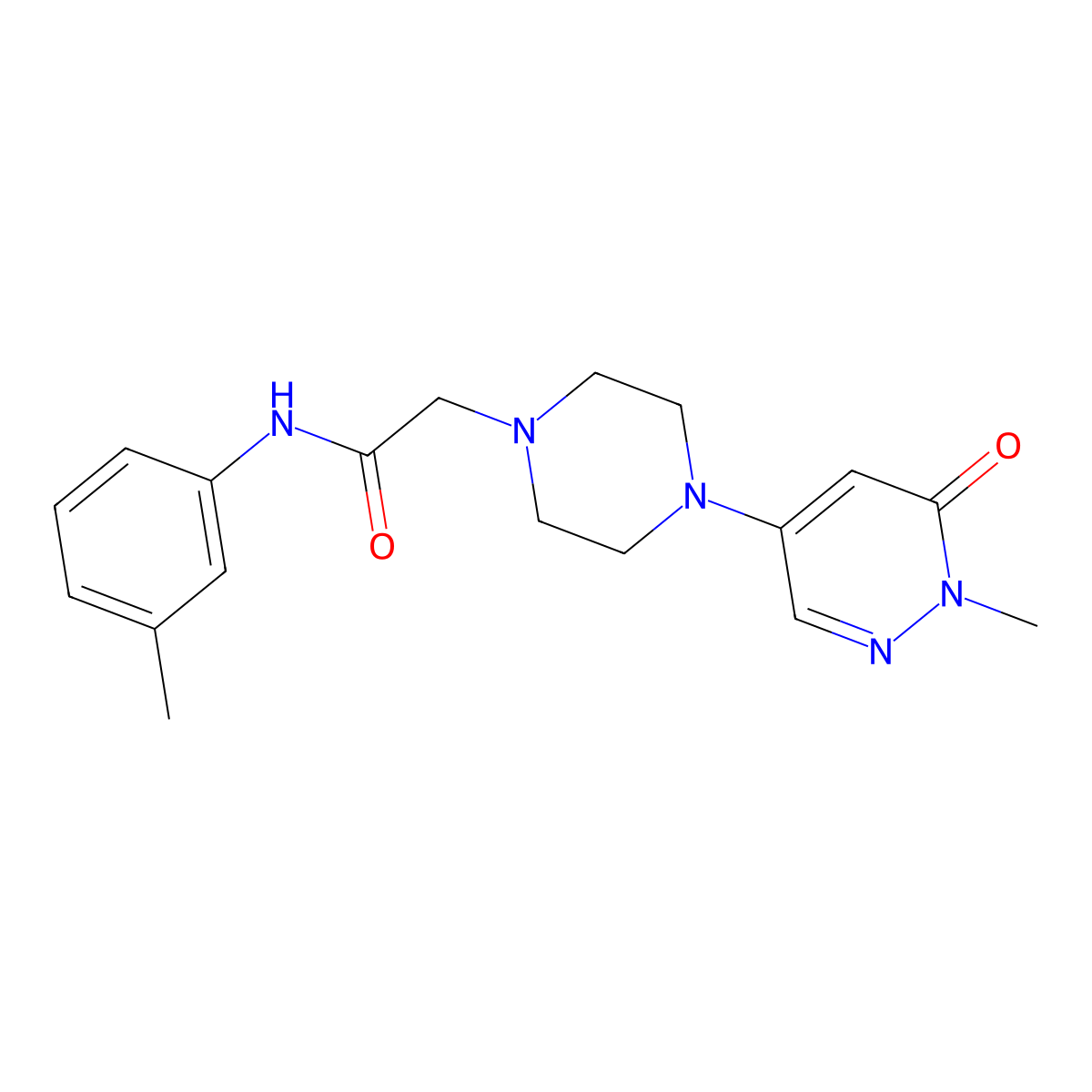 2-[4-(1-methyl-6-oxo-1,6-dihydropyridazin-4-yl)piperazin-1-yl]-N-(3-methylphenyl)acetamide molecular structure, CAS 3030845-18-9