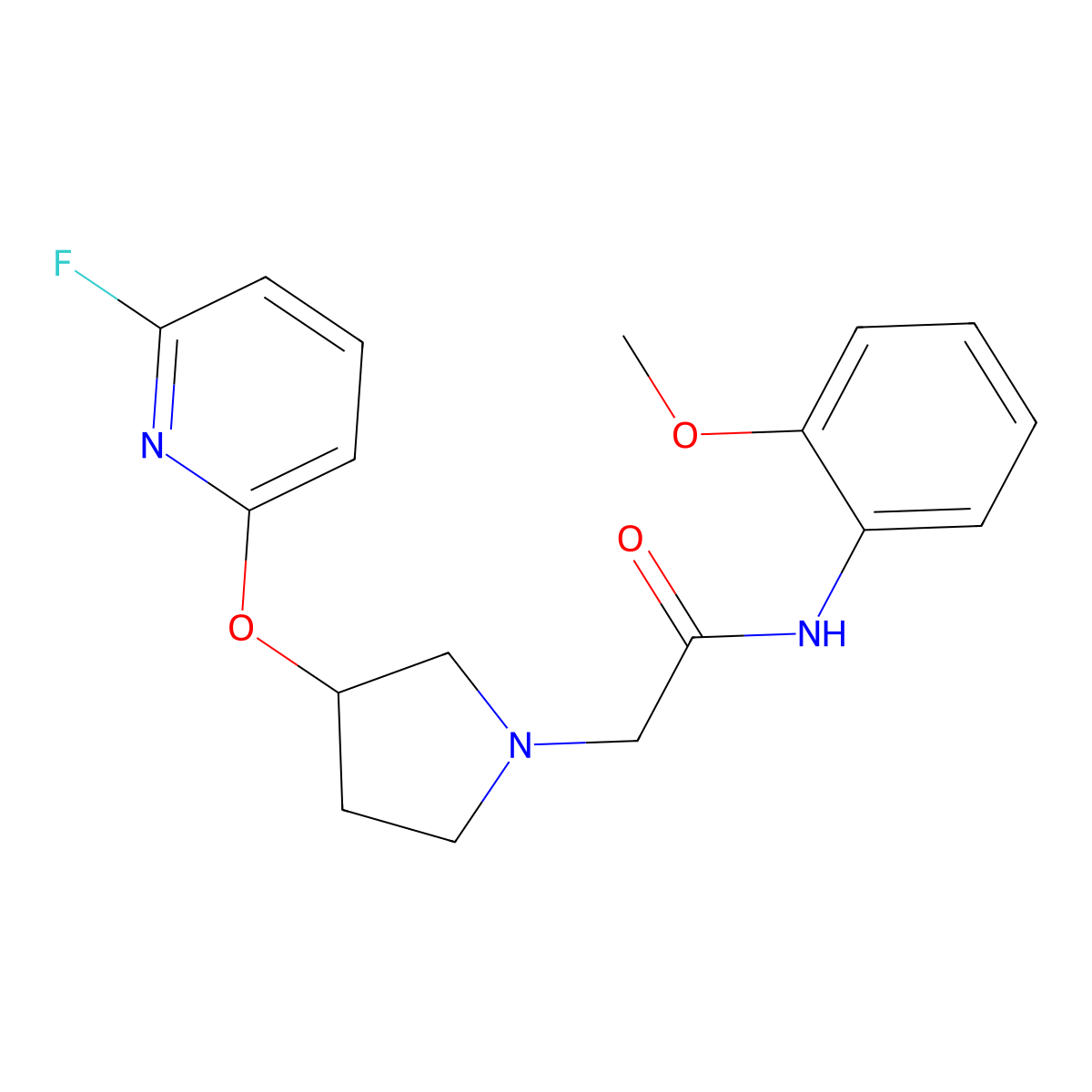 2-{3-[(6-fluoropyridin-2-yl)oxy]pyrrolidin-1-yl}-N-(2-methoxyphenyl)acetamide molecular structure, CAS 3030845-45-2