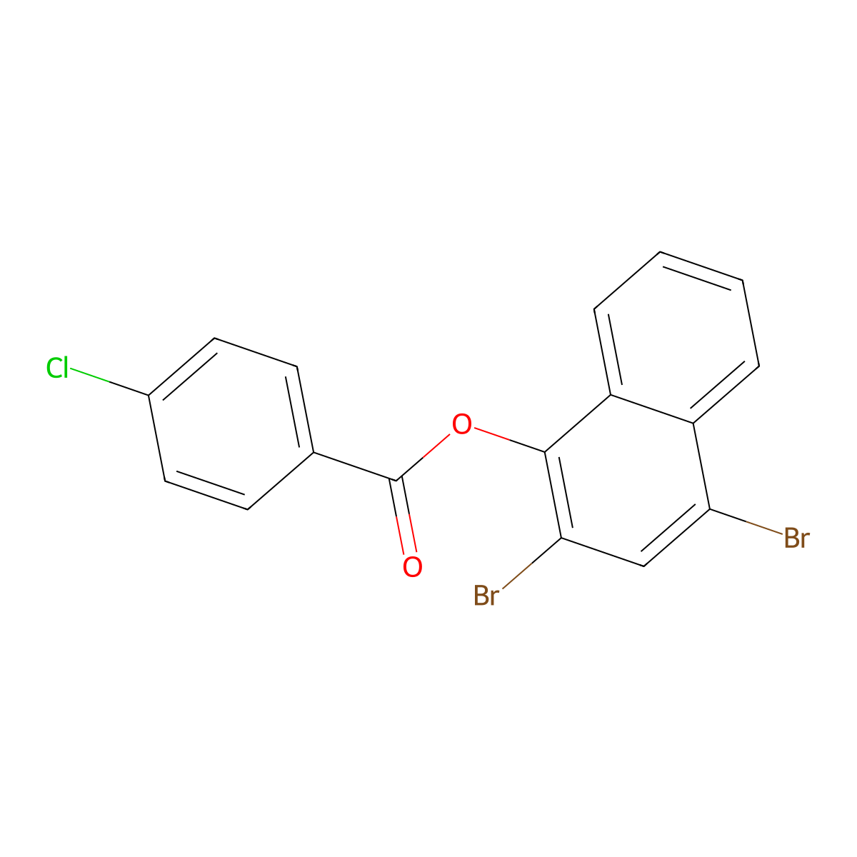 2,4-Dibromonaphthalen-1-yl 4-chlorobenzoate molecular structure, CAS 3030845-47-4