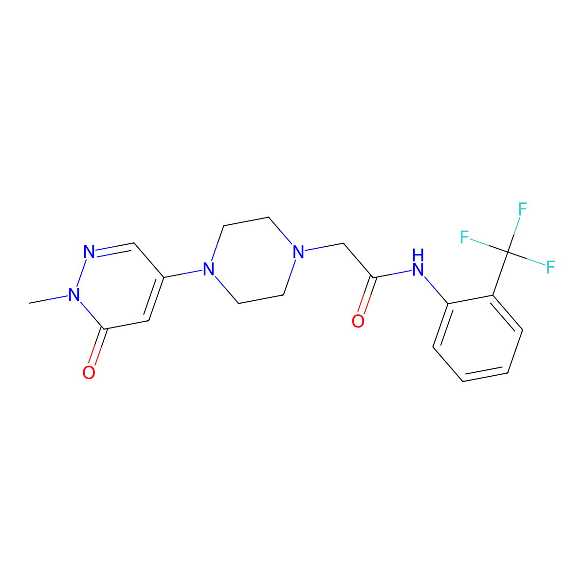 2-[4-(1-methyl-6-oxo-1,6-dihydropyridazin-4-yl)piperazin-1-yl]-N-[2-(trifluoromethyl)phenyl]acetamide molecular structure, CAS 3030845-49-6