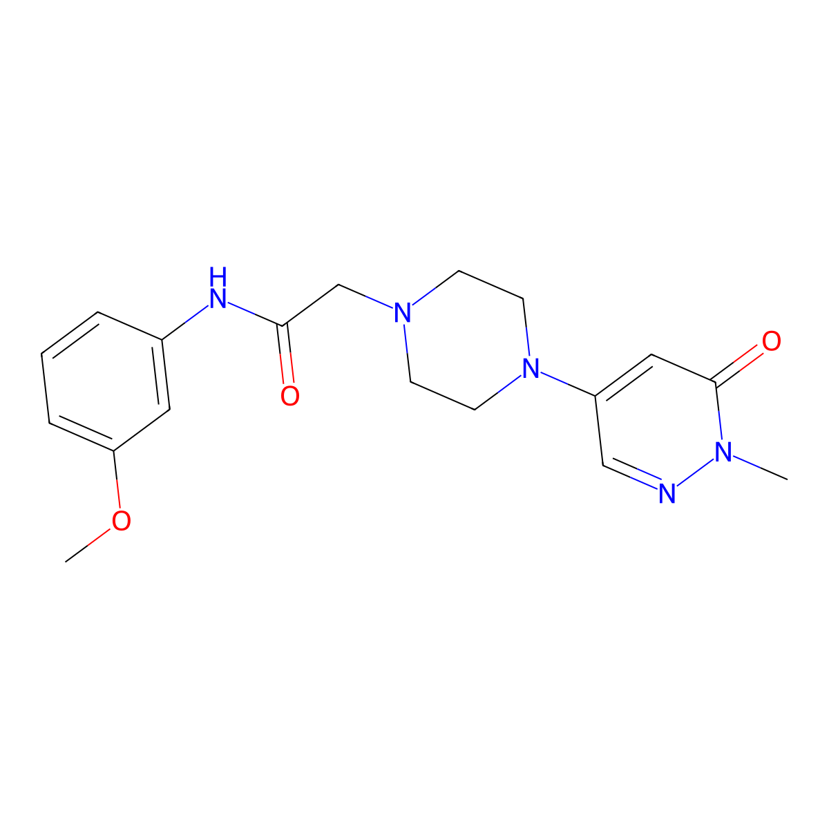 N-(3-methoxyphenyl)-2-[4-(1-methyl-6-oxopyridazin-4-yl)piperazin-1-yl]acetamide molecular structure, CAS 3030845-58-7