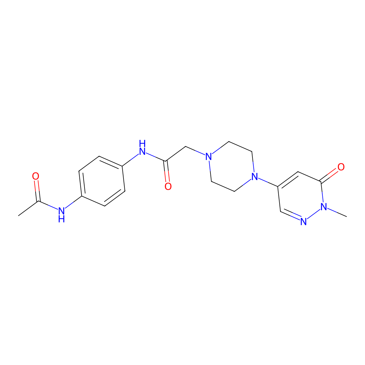 N-(4-acetamidophenyl)-2-[4-(1-methyl-6-oxo-1,6-dihydropyridazin-4-yl)piperazin-1-yl]acetamide molecular structure, CAS 3030845-77-0