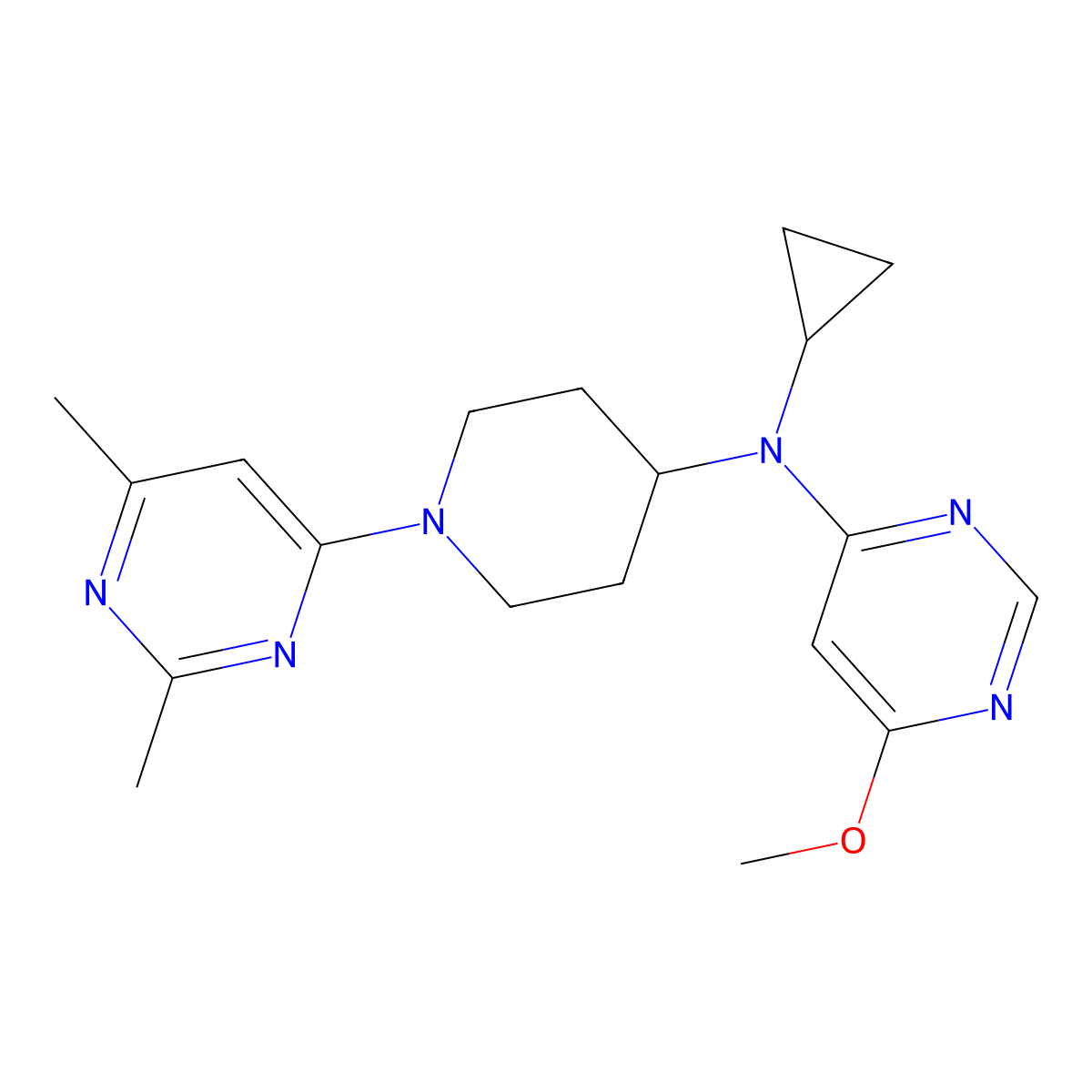 N-cyclopropyl-N-[1-(2,6-dimethylpyrimidin-4-yl)piperidin-4-yl]-6-methoxypyrimidin-4-amine molecular structure, CAS 3030845-84-9