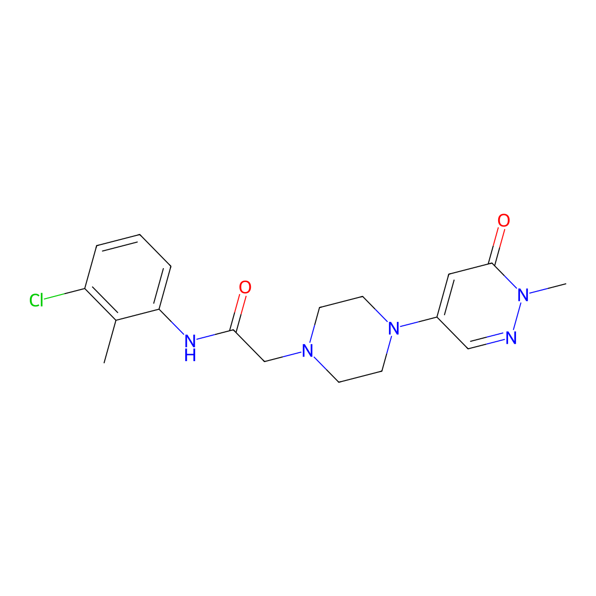 N-(3-chloro-2-methylphenyl)-2-[4-(1-methyl-6-oxo-1,6-dihydropyridazin-4-yl)piperazin-1-yl]acetamide molecular structure, CAS 3030845-86-1