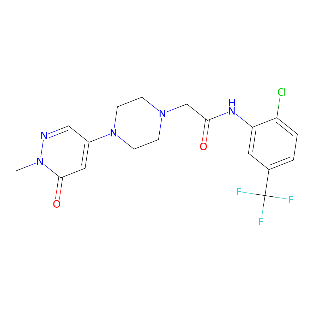 N-[2-chloro-5-(trifluoromethyl)phenyl]-2-[4-(1-methyl-6-oxo-1,6-dihydropyridazin-4-yl)piperazin-1-yl]acetamide molecular structure, CAS 3030845-96-3