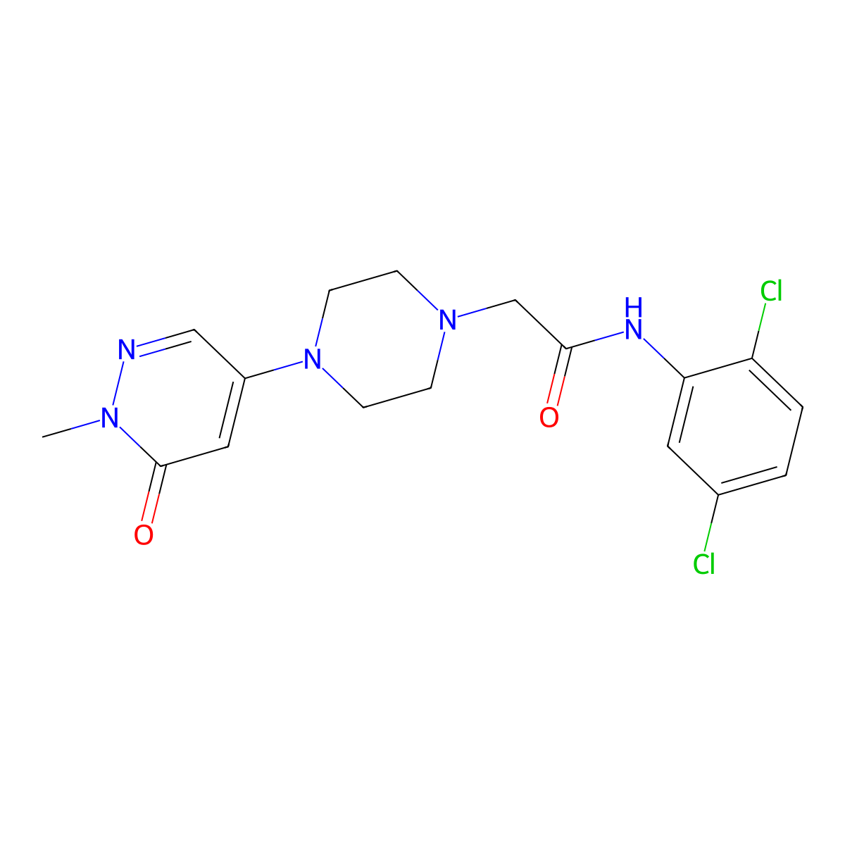 N-(2,5-dichlorophenyl)-2-[4-(1-methyl-6-oxo-1,6-dihydropyridazin-4-yl)piperazin-1-yl]acetamide molecular structure, CAS 3030846-04-6