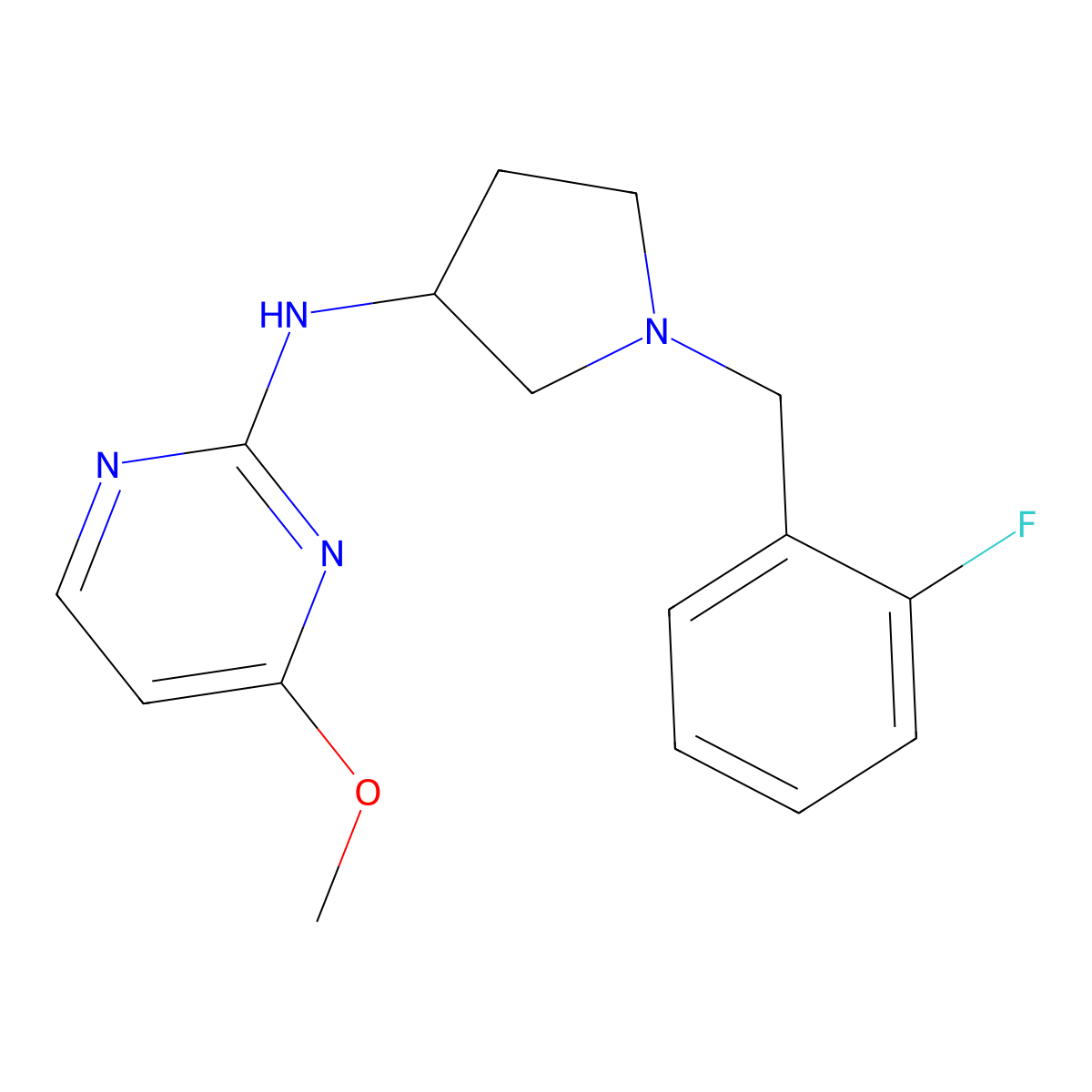 N-{1-[(2-fluorophenyl)methyl]pyrrolidin-3-yl}-4-methoxypyrimidin-2-amine molecular structure, CAS 3030846-30-8