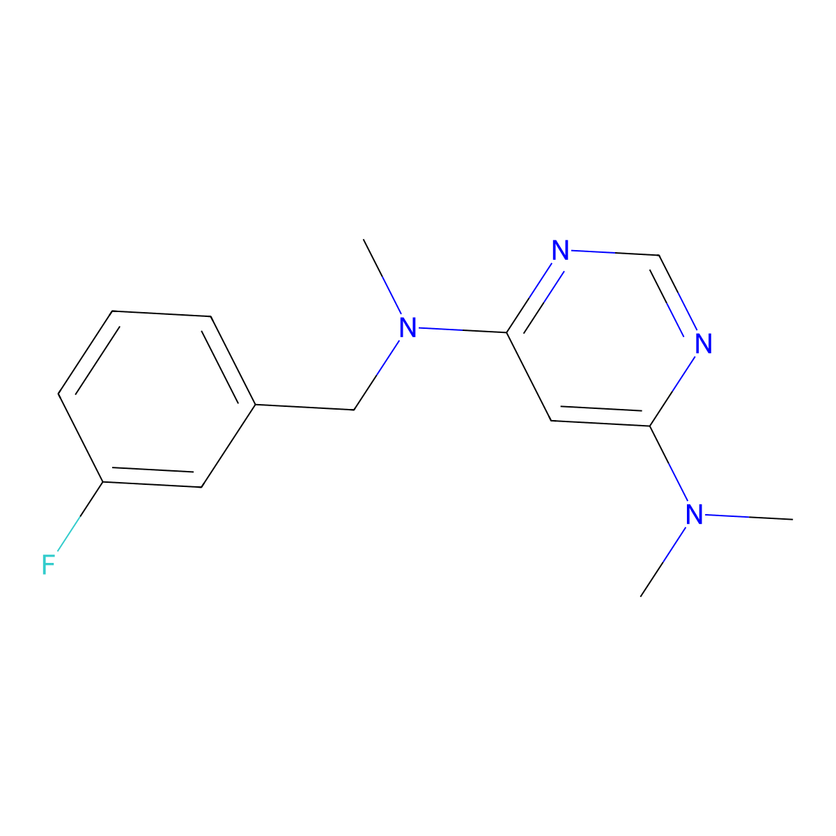 N4-[(3-fluorophenyl)methyl]-N4,N6,N6-trimethylpyrimidine-4,6-diamine molecular structure, CAS 3030846-36-4