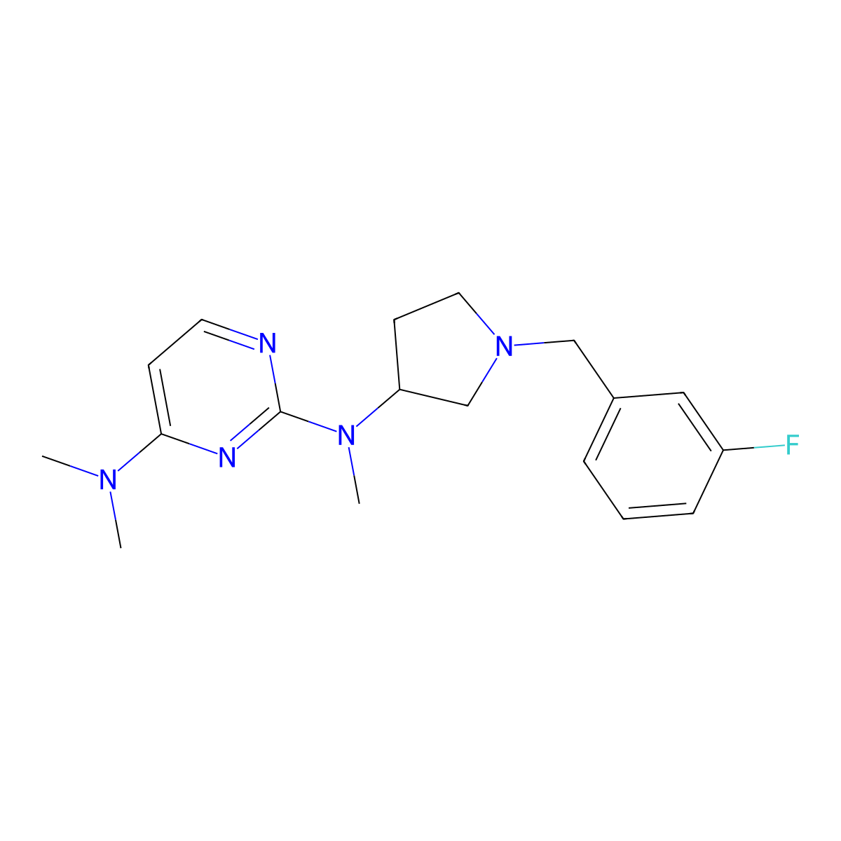 N2-{1-[(3-fluorophenyl)methyl]pyrrolidin-3-yl}-N2,N4,N4-trimethylpyrimidine-2,4-diamine molecular structure, CAS 3030846-37-5